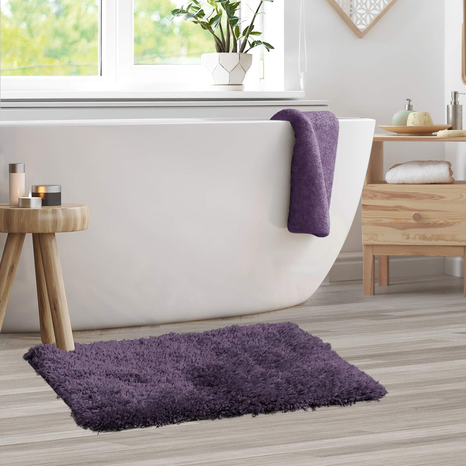 Clara Clark Bathroom Rugs, Ultra Soft Shaggy Bath Rugs - Bath Mats For Bathroom, Machine Wash, Non Slip Backing Rubber, 20 X 32