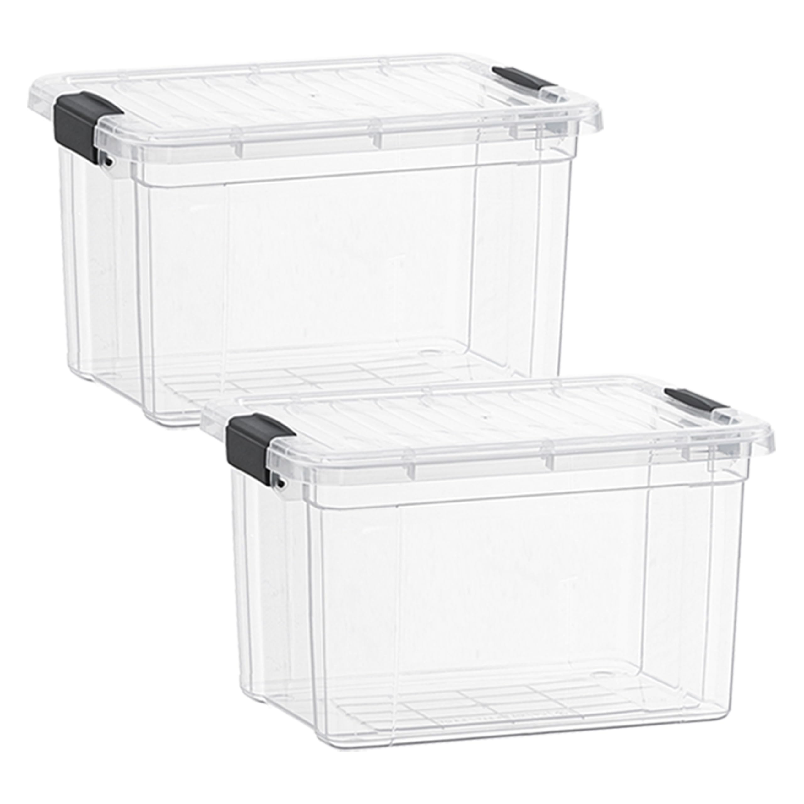 Superio Clear Storage Boxes With Lids, 49 Quart Plastic Container Bins For Organizing, Stackable Crates, Bpa Free, Non Toxic, Od
