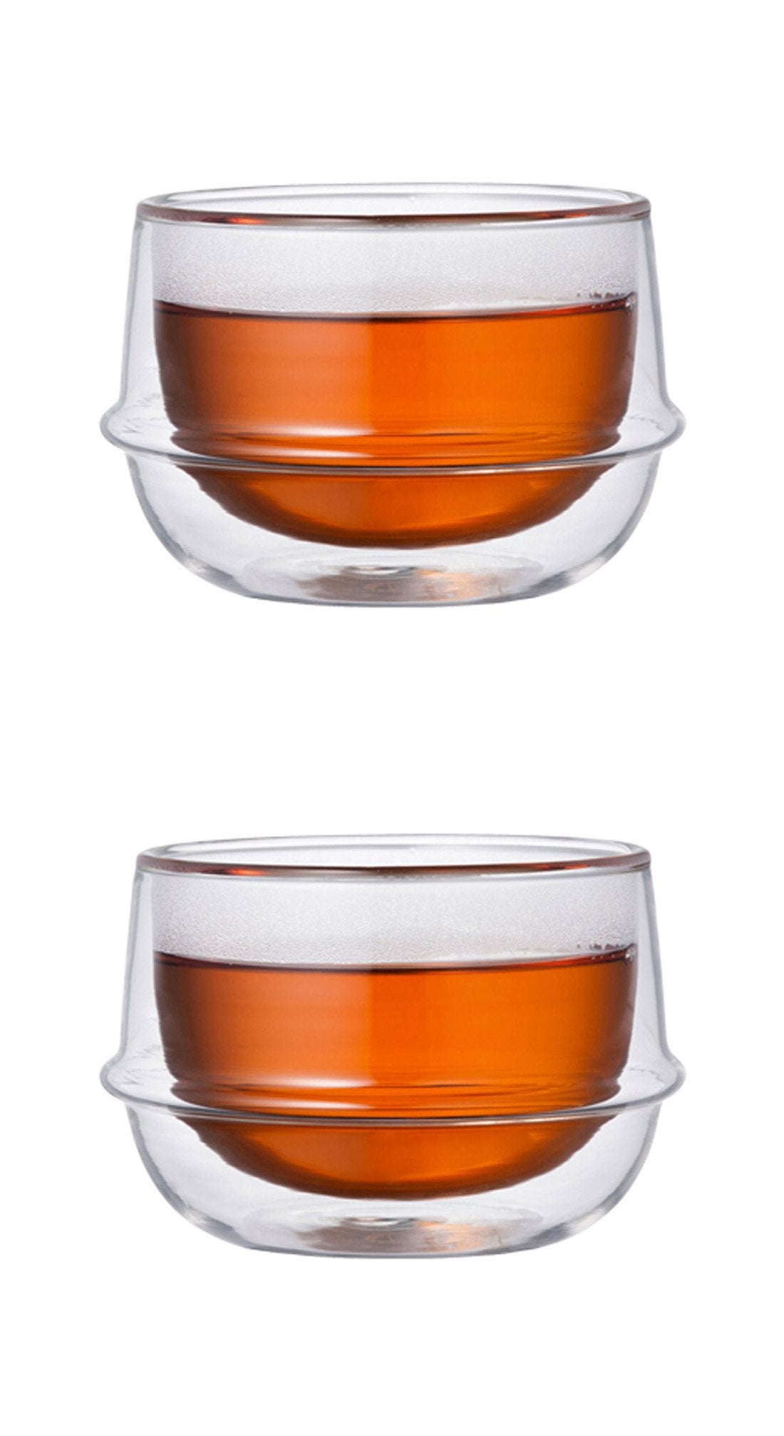 Double-Walled Kinto KRONOS Tea Glass - Maintains Temperature - Prevents Condensation - Set of 2-200 ml (6.75 fl. oz.) each