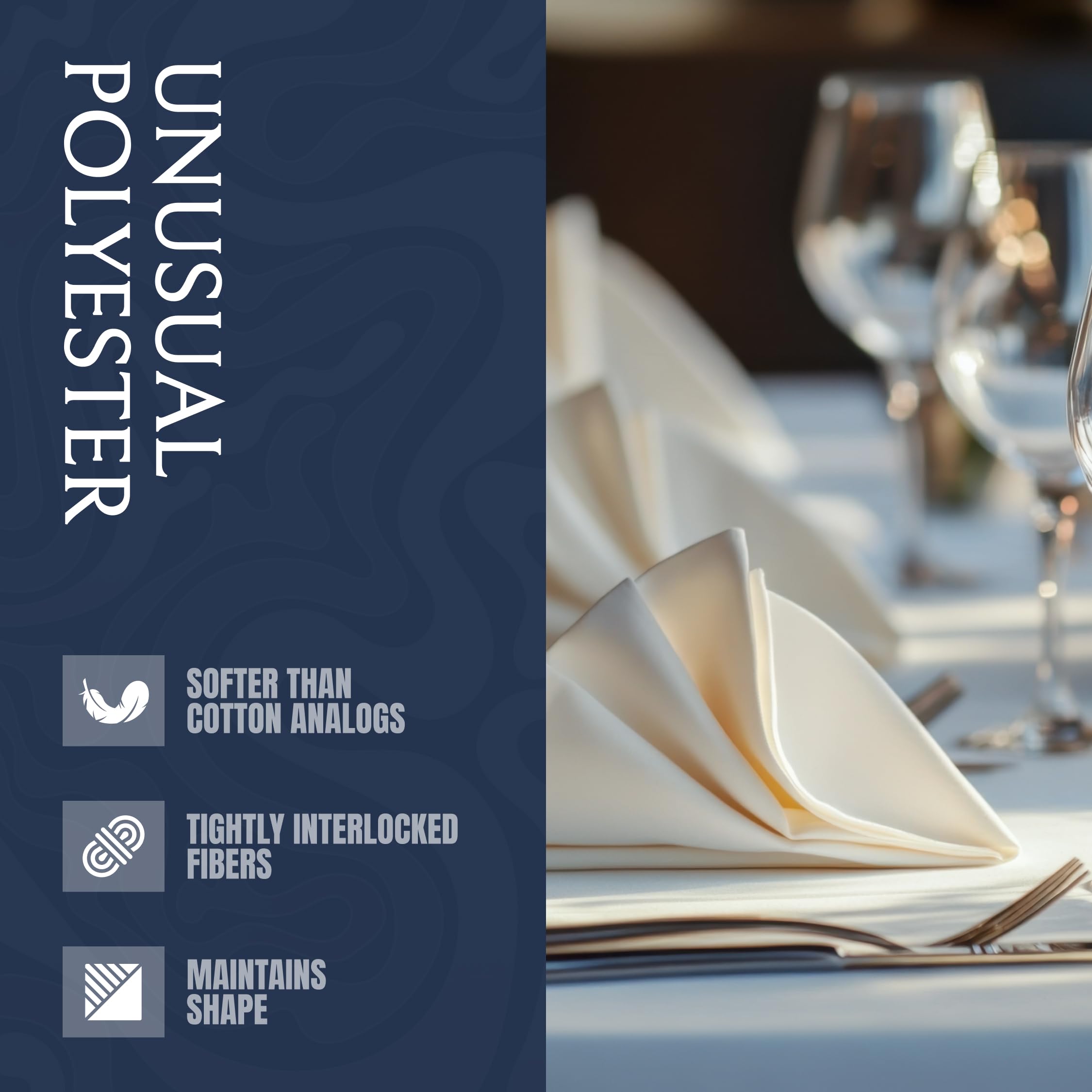 Wealuxe White Cloth Napkins Set Of 24-17X17 Inches, 220 Gsm Thick And Durable 100% Polyester Napkins, Stain And Wrinkle Free Din