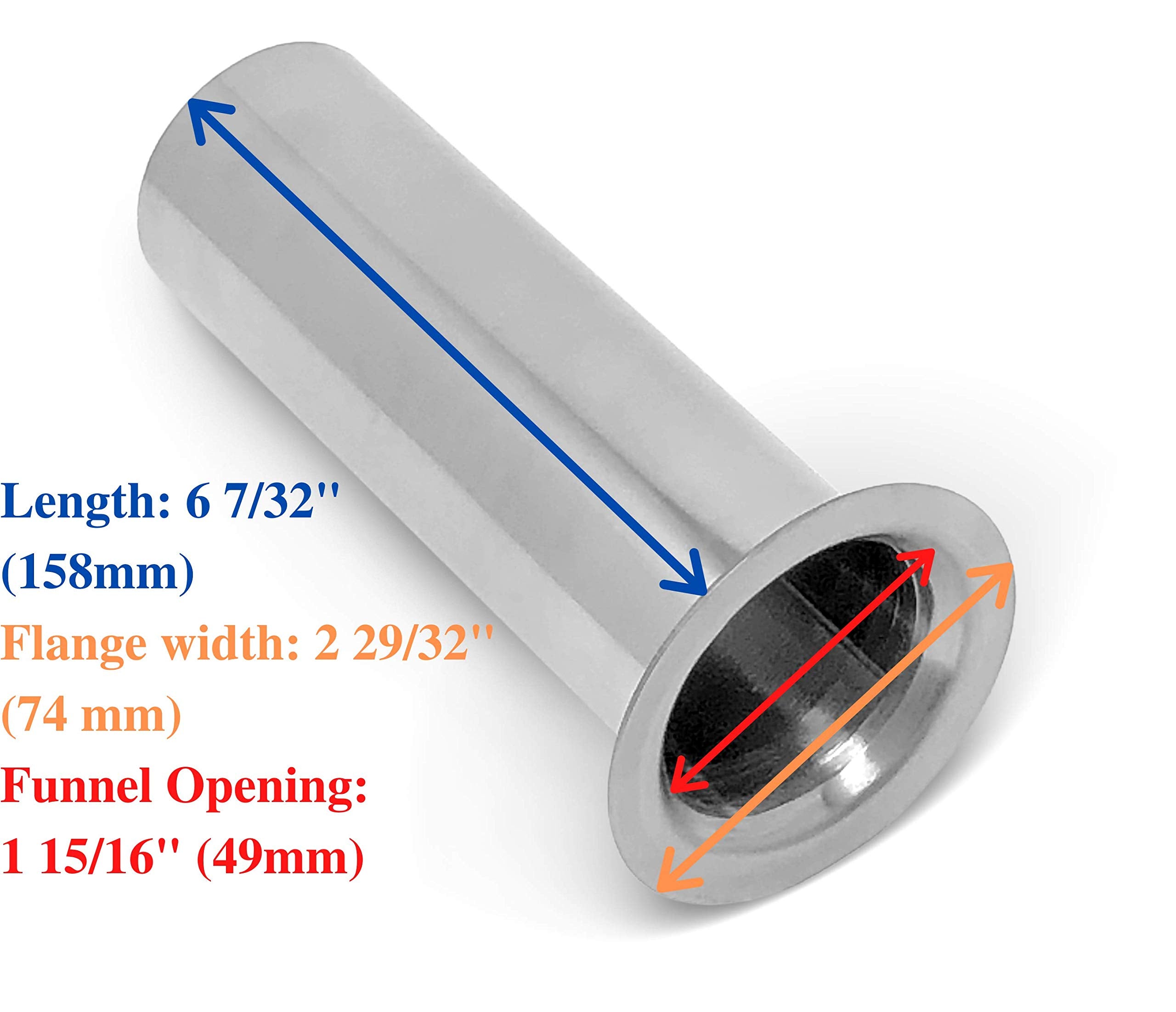 #12 Stainless Steel 2 Inch Meat Bag Filling Tube For Meat Grinder