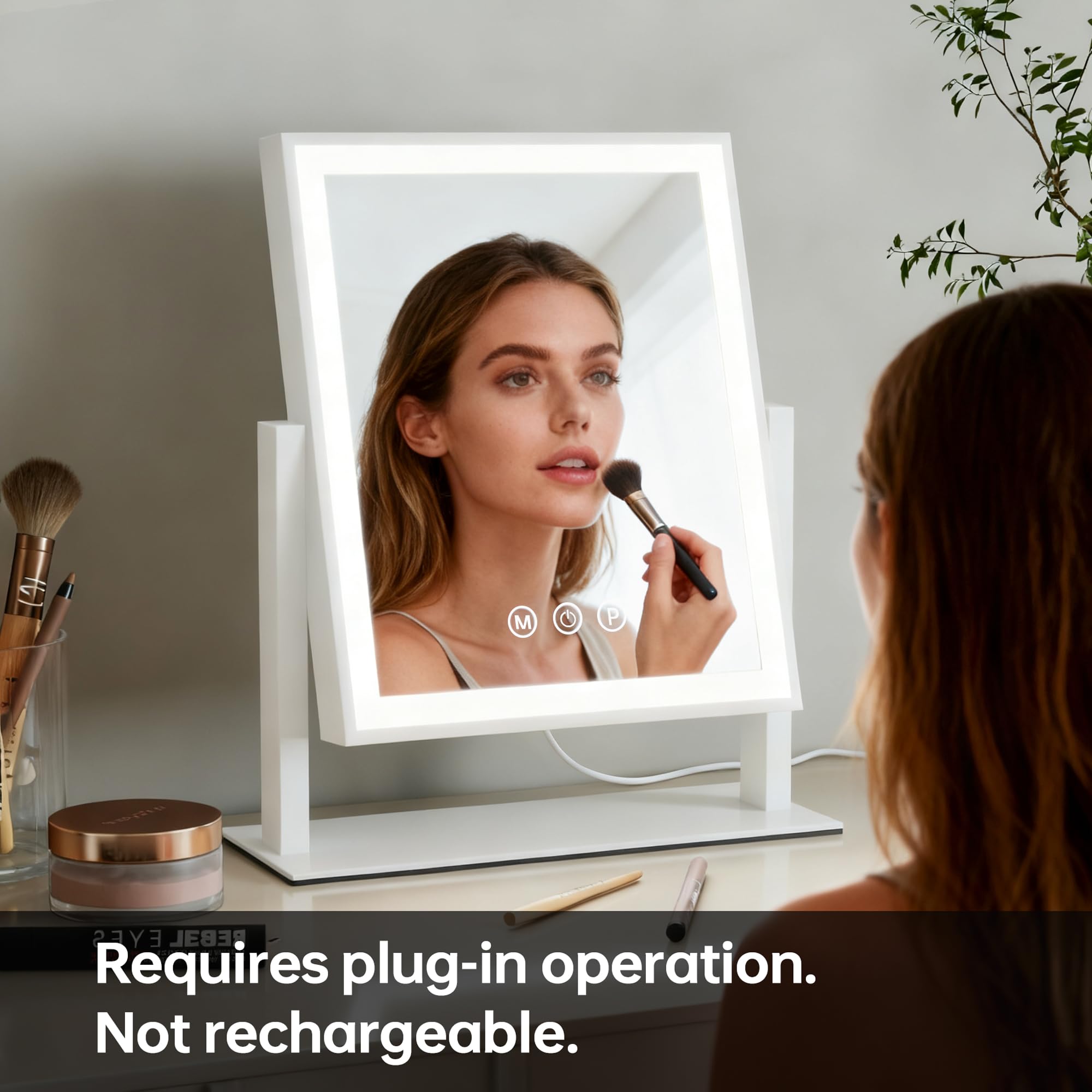 SSTBLEV Vanity Mirror with Lights, 3-Color Dimmable & Adjustable Lighted Makeup Mirror with Smart Touch and 360 Rotation