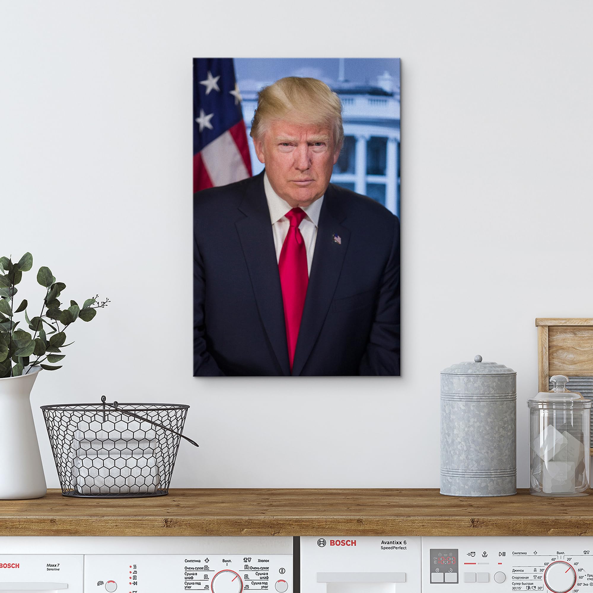 Wall26 - Portrait Of Donald Trump (45Th President Of The United States) - American Presidents Series - Canvas Wall Art Gallery W