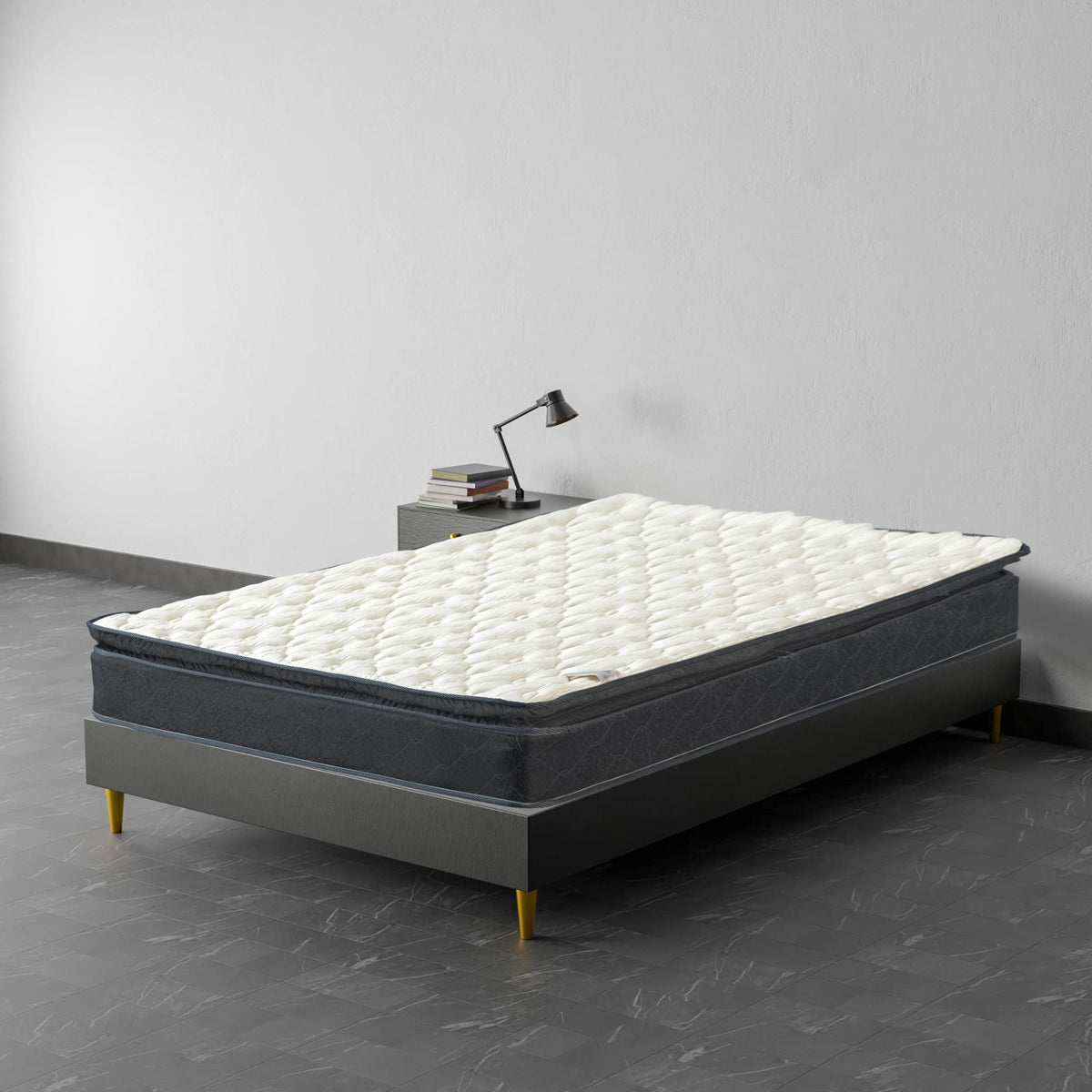 Continental Sleep 9-Inch Medium Firm Pillowtop Pocketed Coil Hybrid Mattress, Twin Size, White