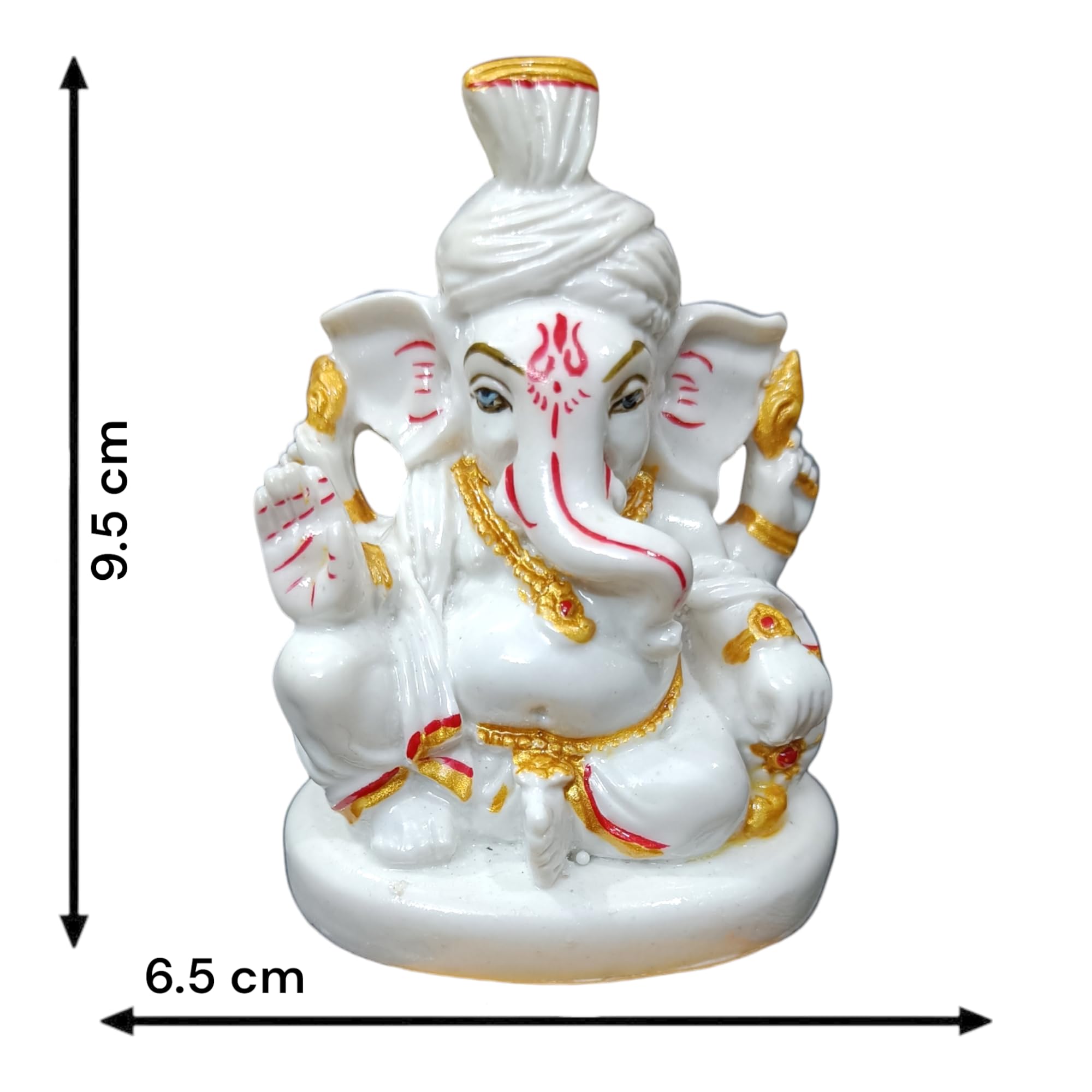 Avg Artistry- Pagdi/Turban Ganesh Idol - Resin/Marble Statue For Home Puja And Decor