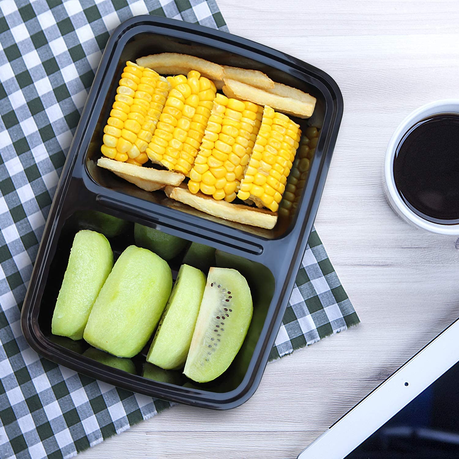 Enther Meal Prep Containers [20 Pack] 2 Compartment With Lids, Food Storage Bento Box | Bpa Free | Stackable | Reusable Lunch Bo