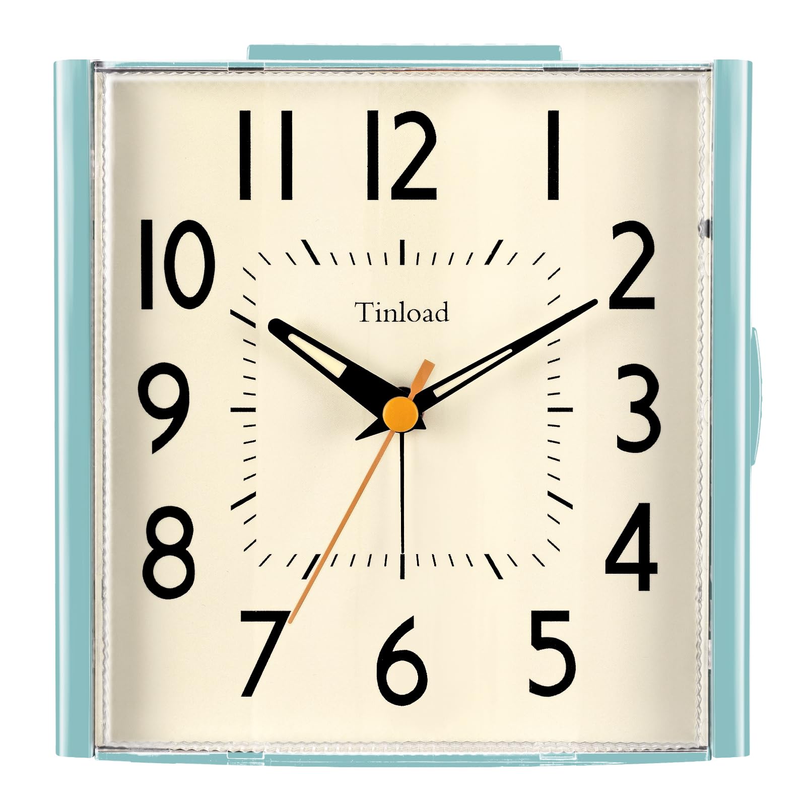 4.7 Large Vintage Retro Analog Alarm Clock, Super Silent Non Ticking Clock with Night Light, Snooze, Battery Operated, Simply De