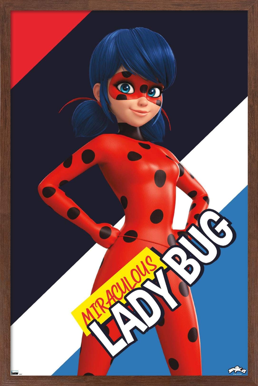 Trends International Miraculous-Ladybug Wall Poster, 22.375 In X 34 In, Mahogany Framed Version