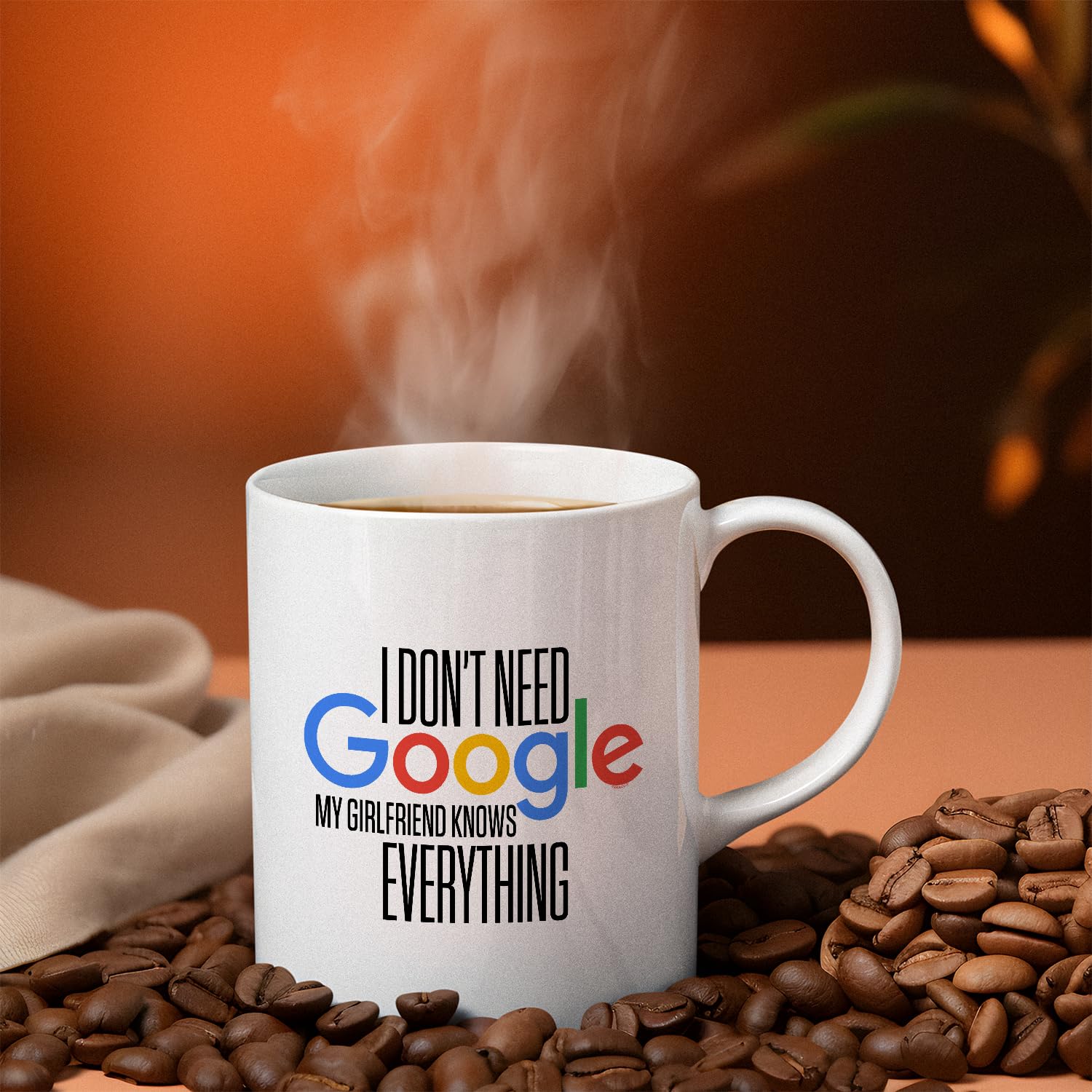Veracco I Don 't Need Google My Girlfriend Knows Everything Ceramic Coffee Mug For Her BirthdayGift (White, Ceramic)