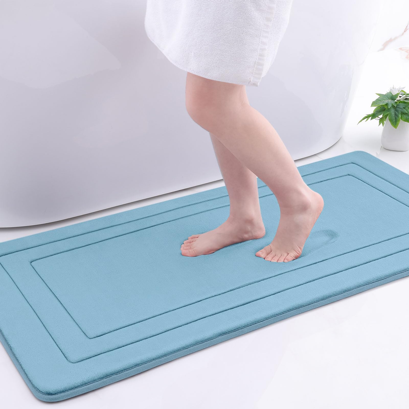 Arotive Memory Foam U-Shaped Toilet Rugs 47X24, Super Soft Absorbent Contoured Bathroom Rugs, Machine Washable Contour Bath Mats