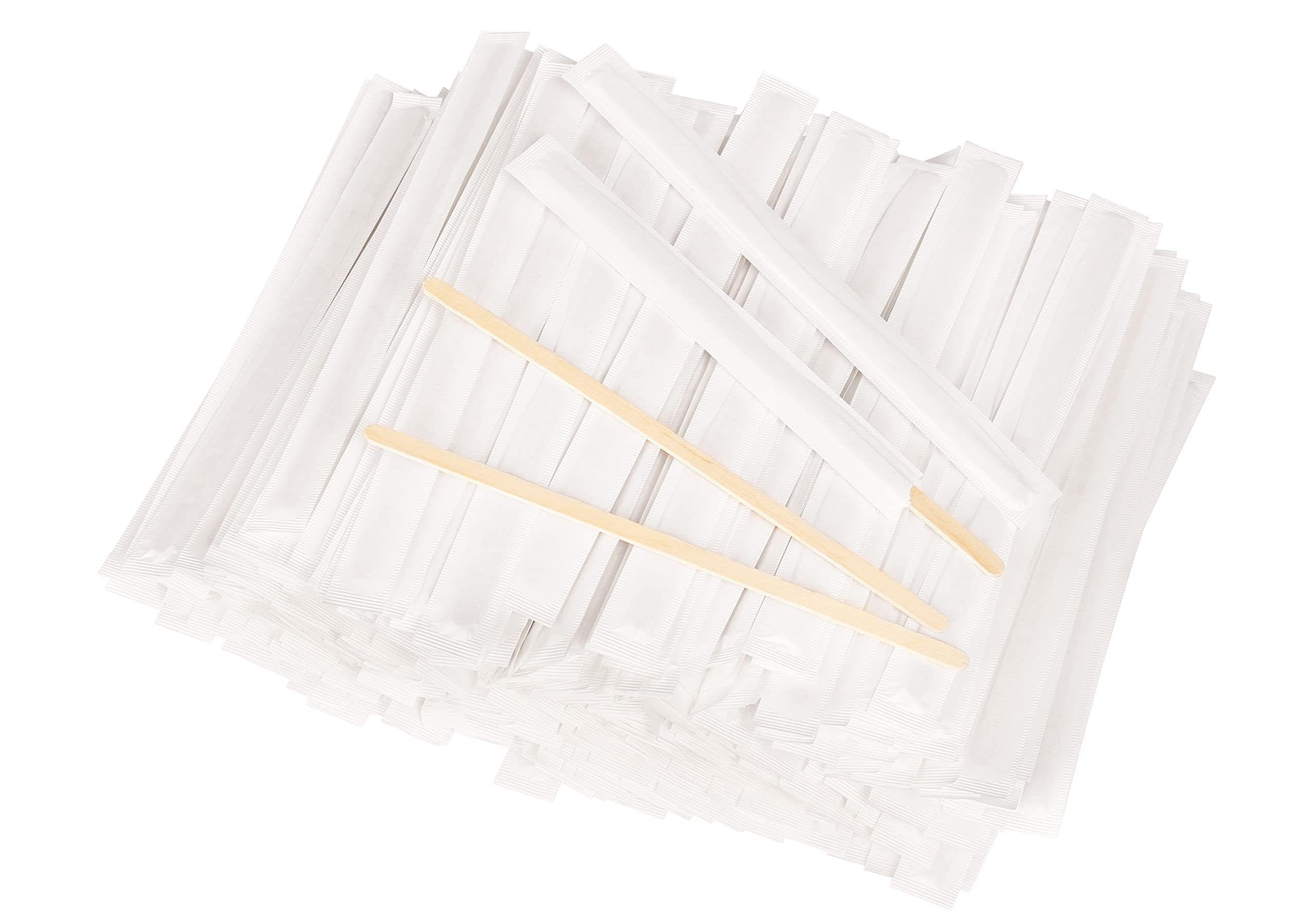 500 Pcs 7.5 Inch Paper Wrapped Coffee Stirrers, Individually Wrapped Coffee Stirrers, Wrapped Stir Sticks Disposable Wood Coffee