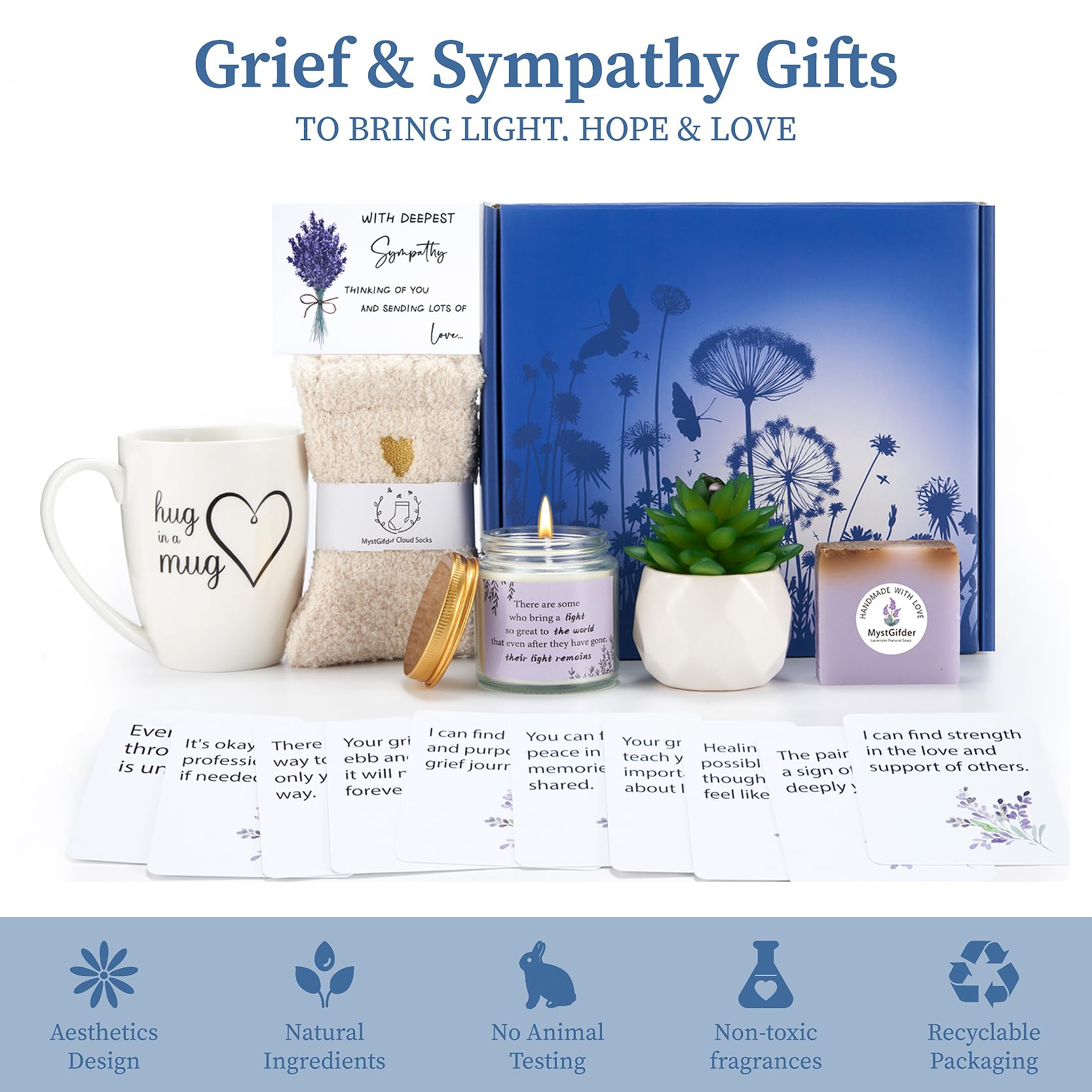 Sympathy Gift Baskets - Condolences Gift Basket For Loss, Bereavement Grief Gift Ideas For Women, Sorry For Your Loss Of Loved O