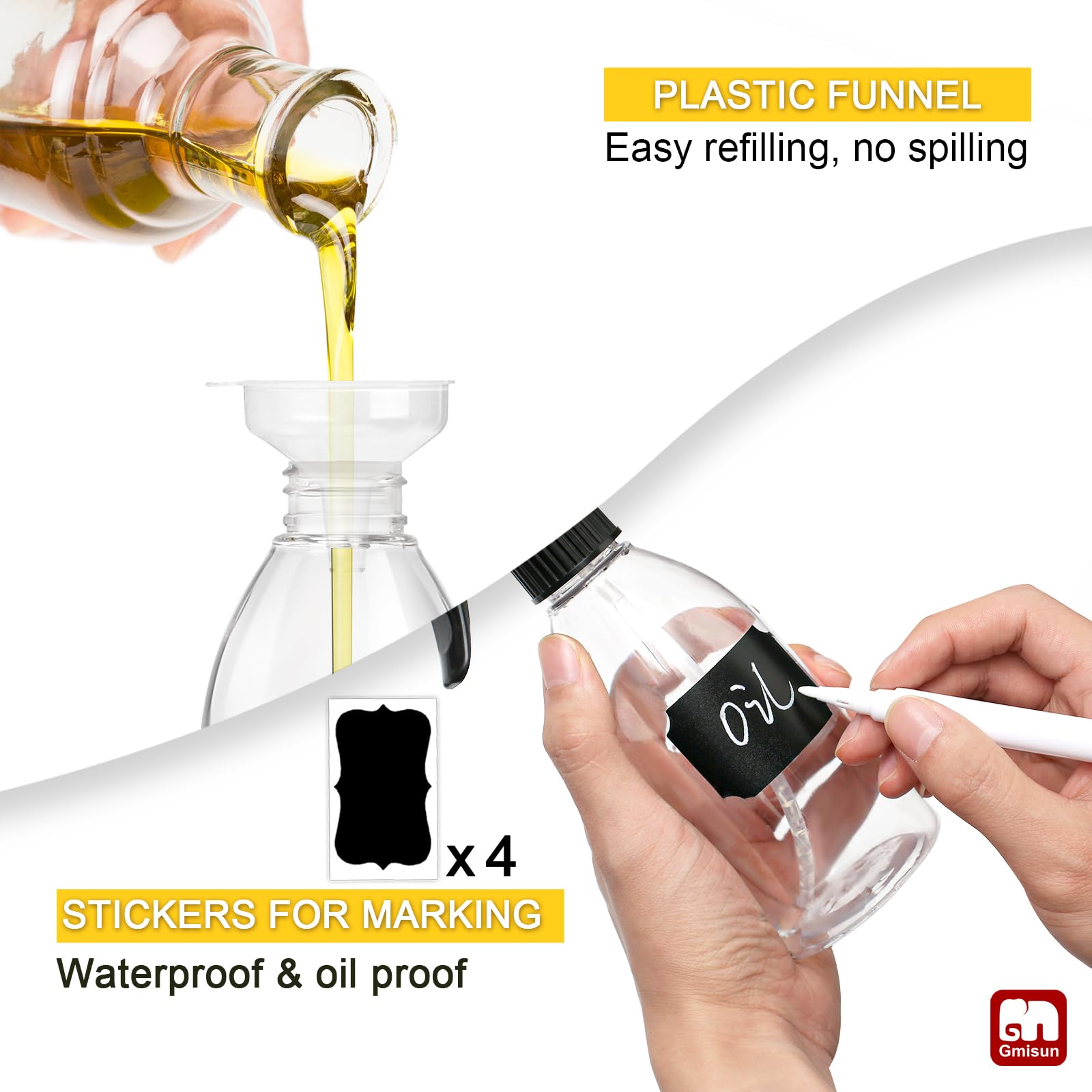 Gmisun Oil Sprayer For Cooking, 2 Pack Olive Oil Spray Bottle, 10 Fl Oz Food-Grade Plastic Oil Spritzer Mister, Refillable Oil D