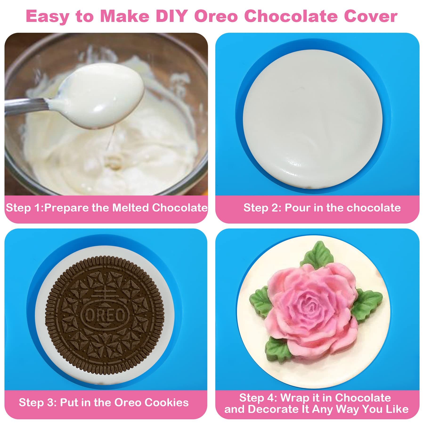 Sidosir 3Pcs Silicone Mold for Oreo Cookie Chocolate  12-Cavity Round Cylinder Chocolate Cover Molds for Candy  Silicone Baking Molds for Mini Cakes  Jelly