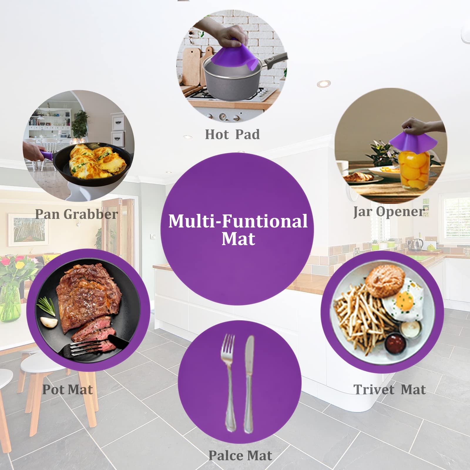 Silicone Microwave Mat 12 Inch, Non Stick Turntable Safe Baking Mat For Kitchen, Bpa Free Multi Purpose Heat Resistant Oven Mat,