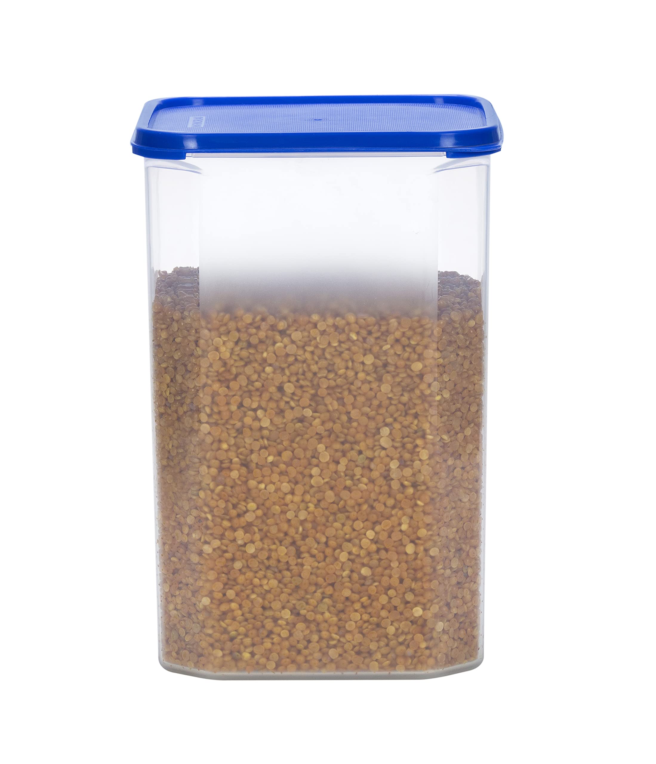 Varmora Magnum Square Smart Kitchen Storage Plastic Container Blue Lid (7 Litres)(Pack Of 1)