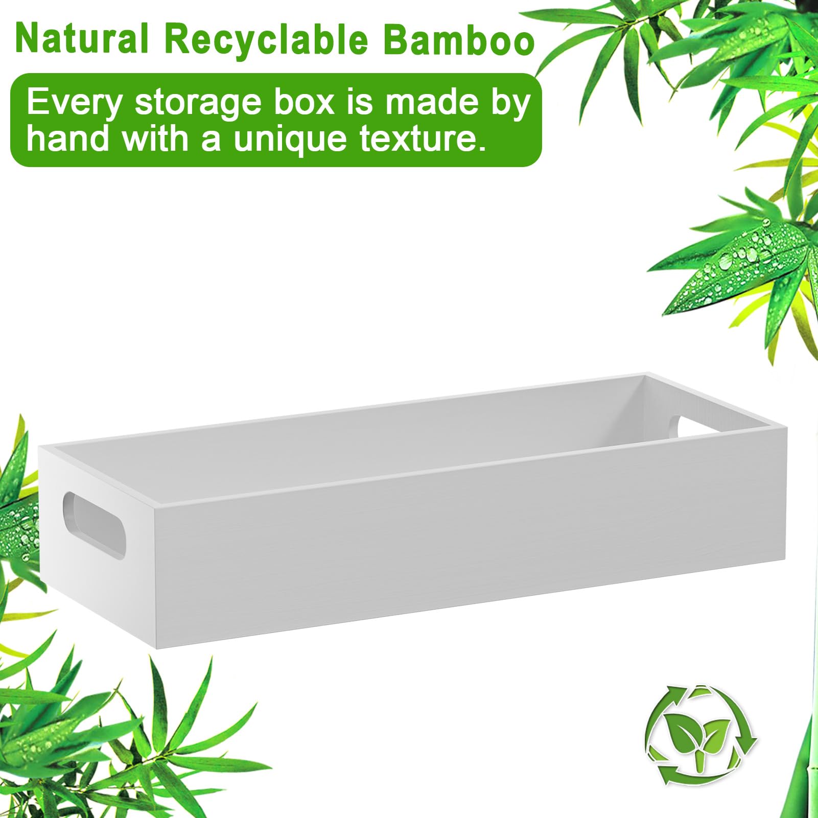 Vitviti Bamboo Toilet Paper Holder Storage, Bamboo Tray For Bathroom With Handle, Toilet Tissue Holder Organizer Basket Containe