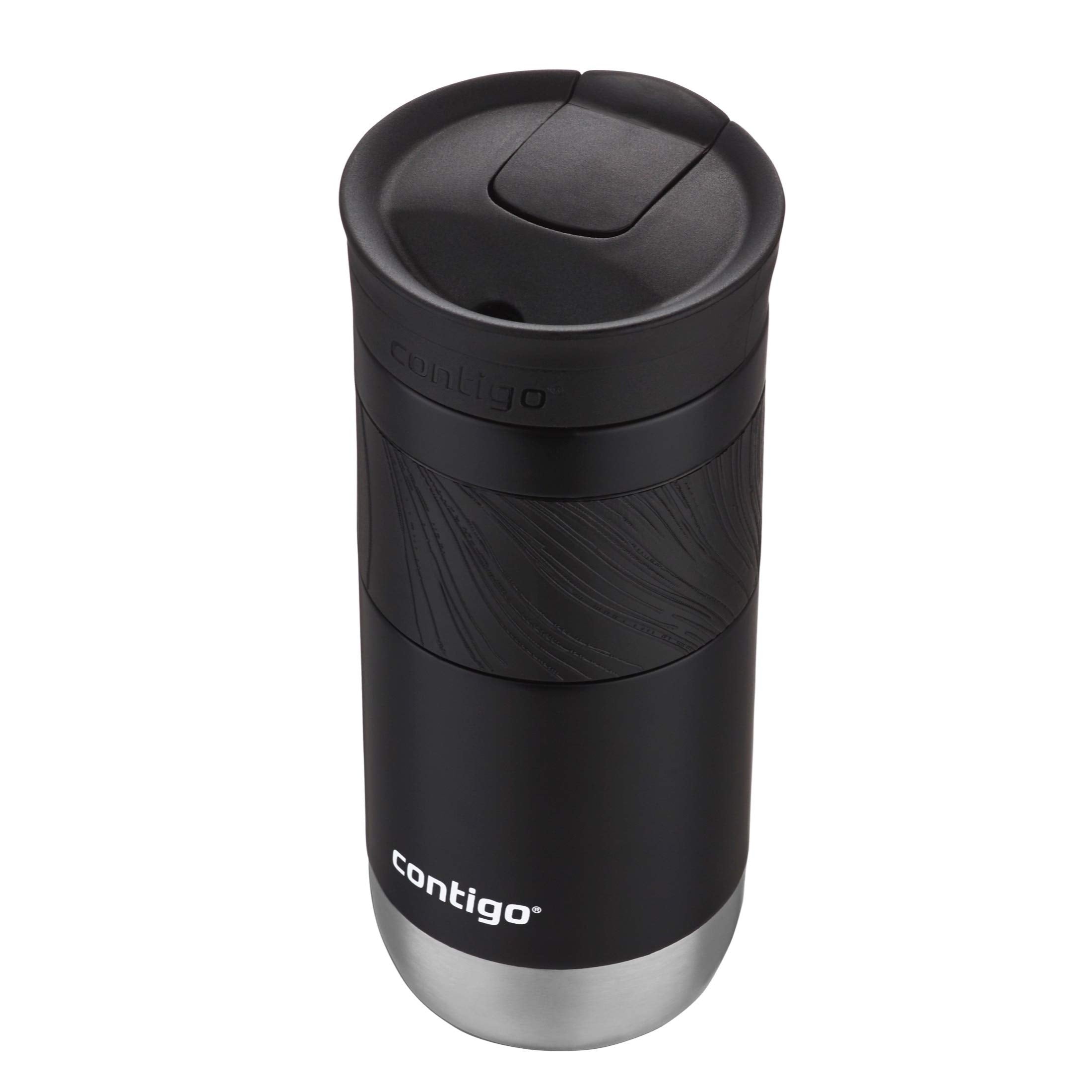 Contigo Byron Vacuum-Insulated Stainless Steel Travel Mug with Leak-Proof Lid  Reusable Coffee Cup or Water Bottle  BPA-Free  Keeps Drinks Hot or Cold for Hours  16oz  Licorice