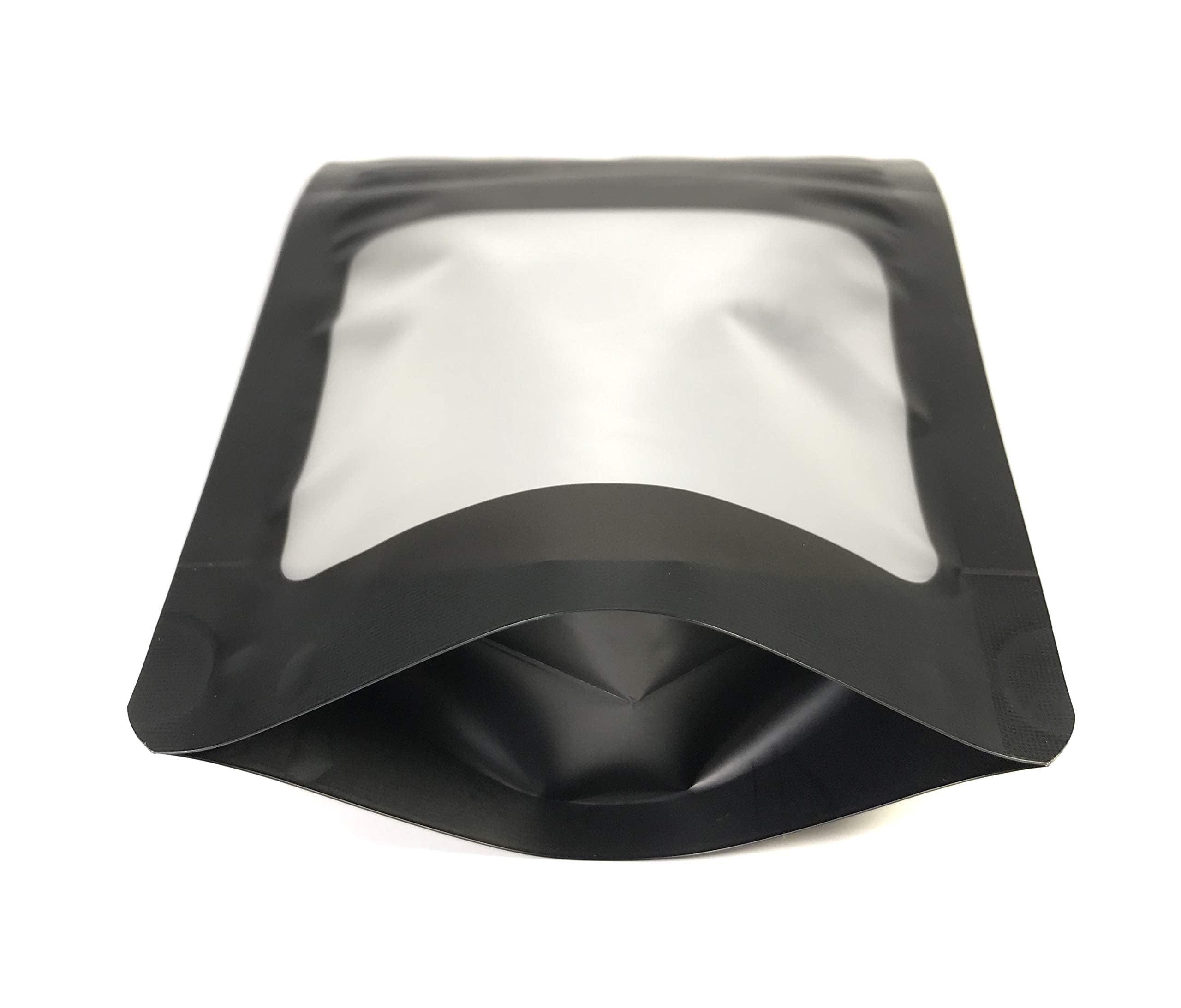 100 Pk Resealable Mylar Bags 4 Mil Stand Up Smell Proof Leak Proof Foil Pouch. Ultra Clear Window - Not Frosted Or Foggy. Travel