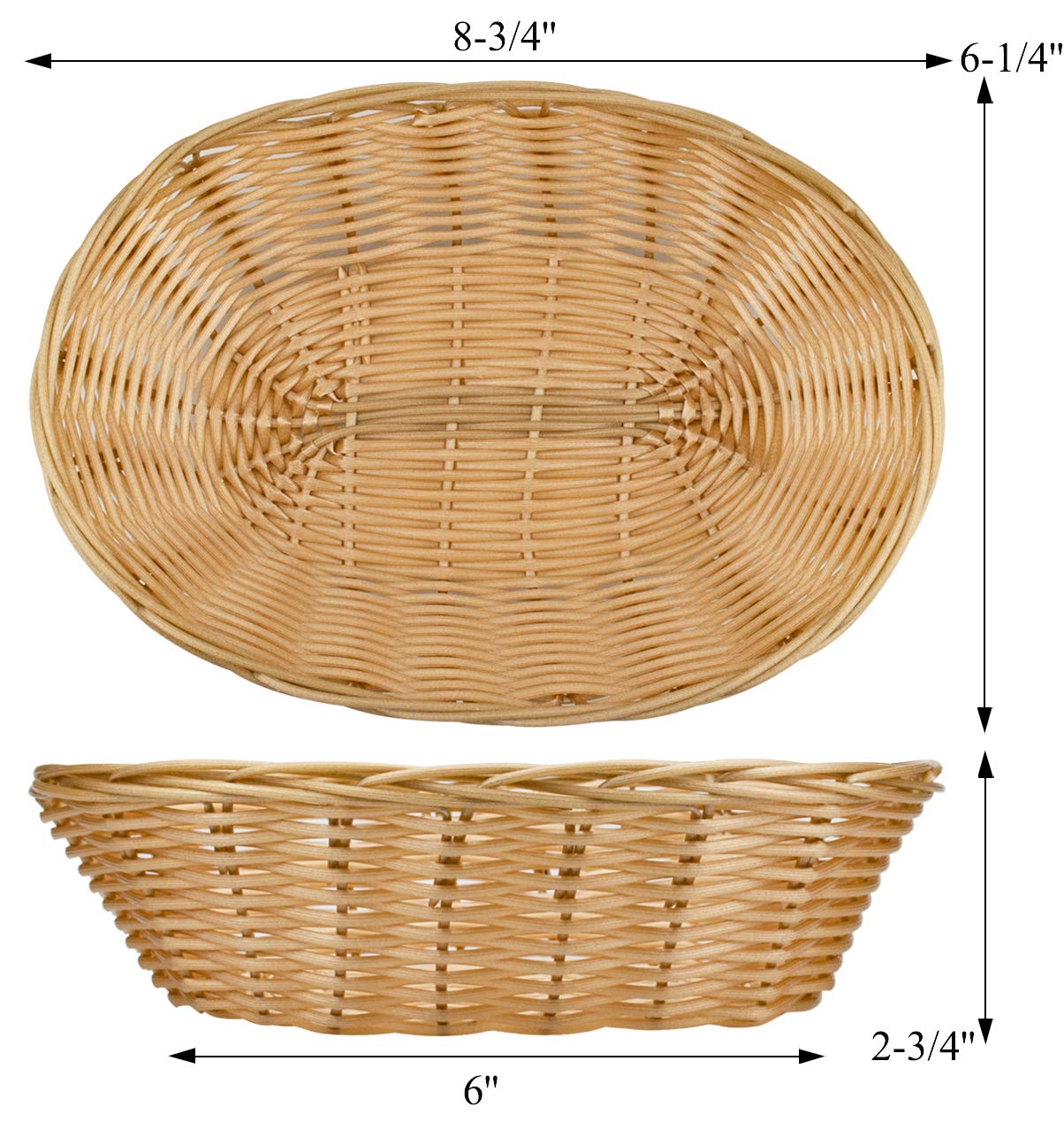 Yesland 16 Pack Plastic Oval Basket  Food Storage Basket & Fruit Basket  8-3/4 x 6-1/4 x 2-3/4 Inches Basket Bin for Kitchen  Restaurant  Centerpiece Display