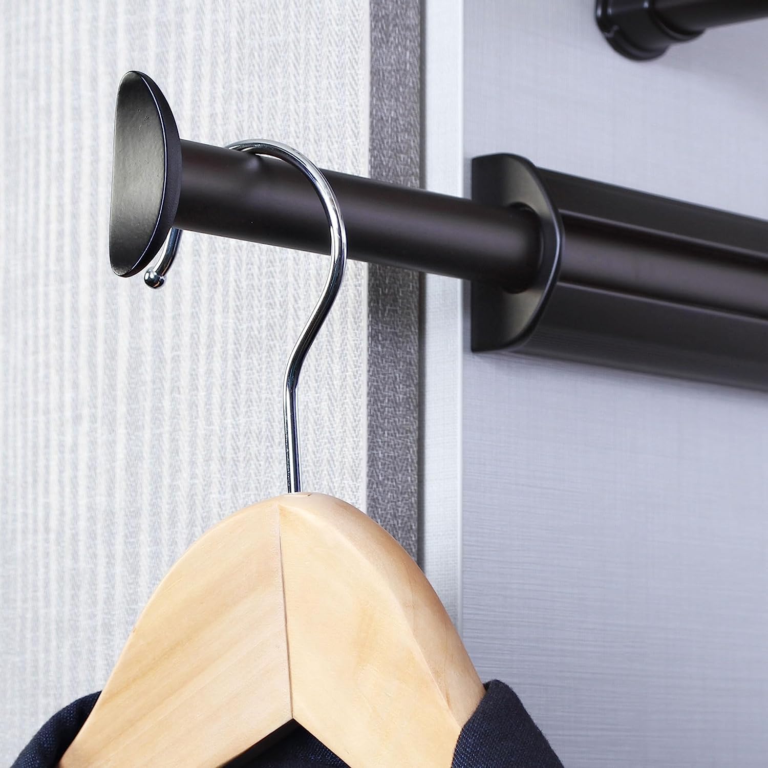 Tag Hardware Premium 14 1/8 Inch Long Expendible Pullout Closet Wardrobe Valet Rod (Black)