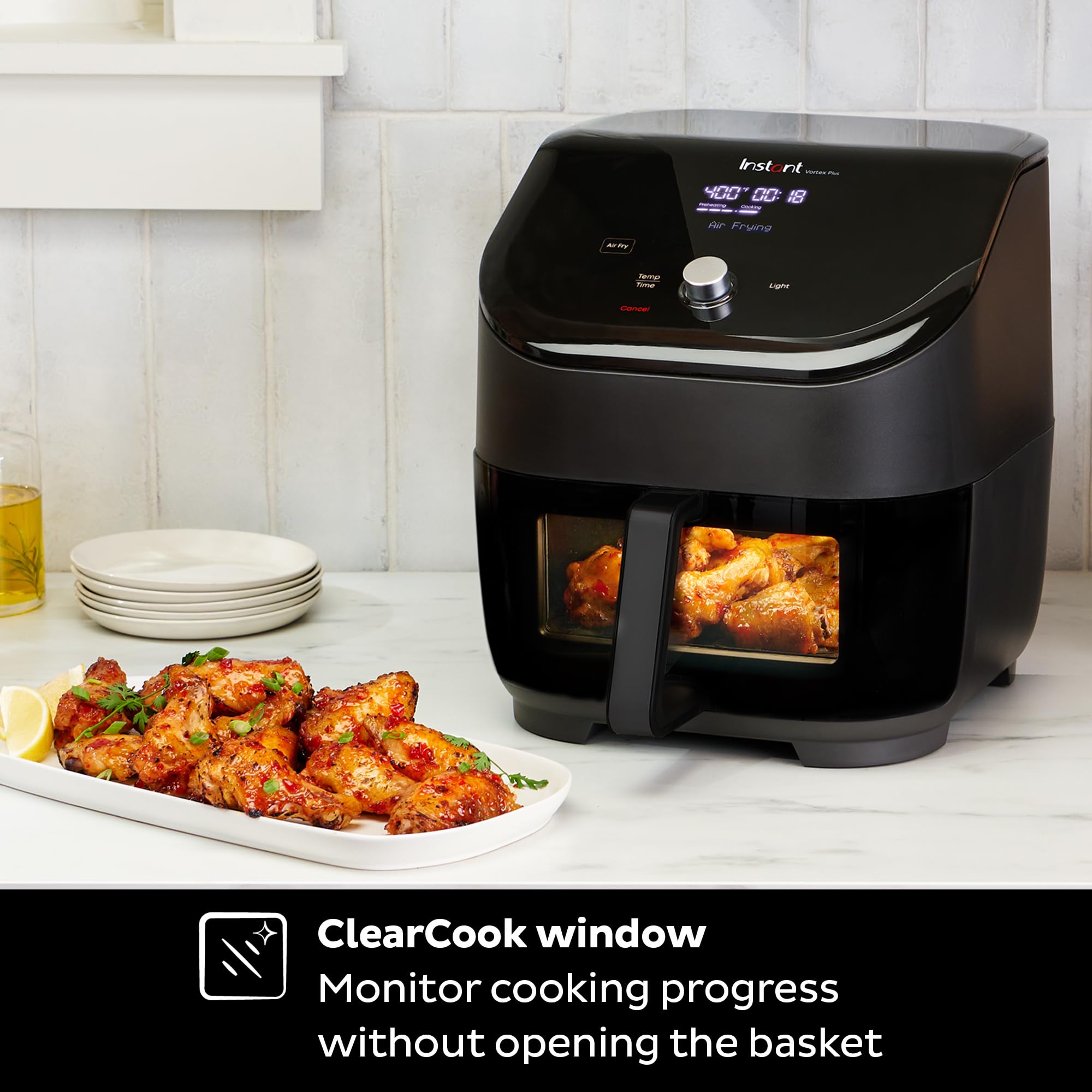 Instant Pot Vortex Plus 6Qt Clearcook Air Fryer, Clear Windows, Custom Program Options, 6-In-1 Functions, Crisps, Broils, Roasts