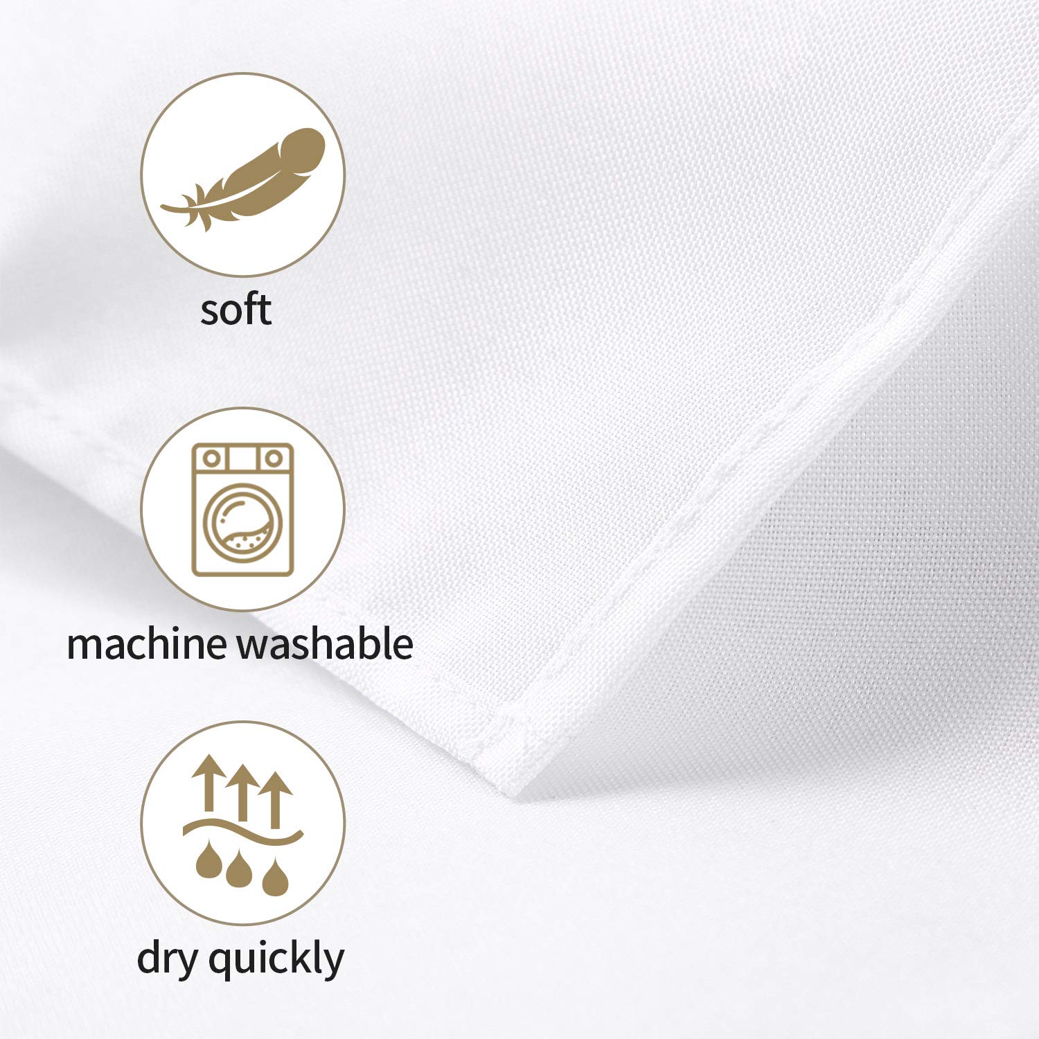 25Pcs Polyester Cloth Napkins - 20 X 20 Inch White Dinner Washable Napkins With Hemmed Edges For Restaurant/Wedding/Hotel(25,Whi