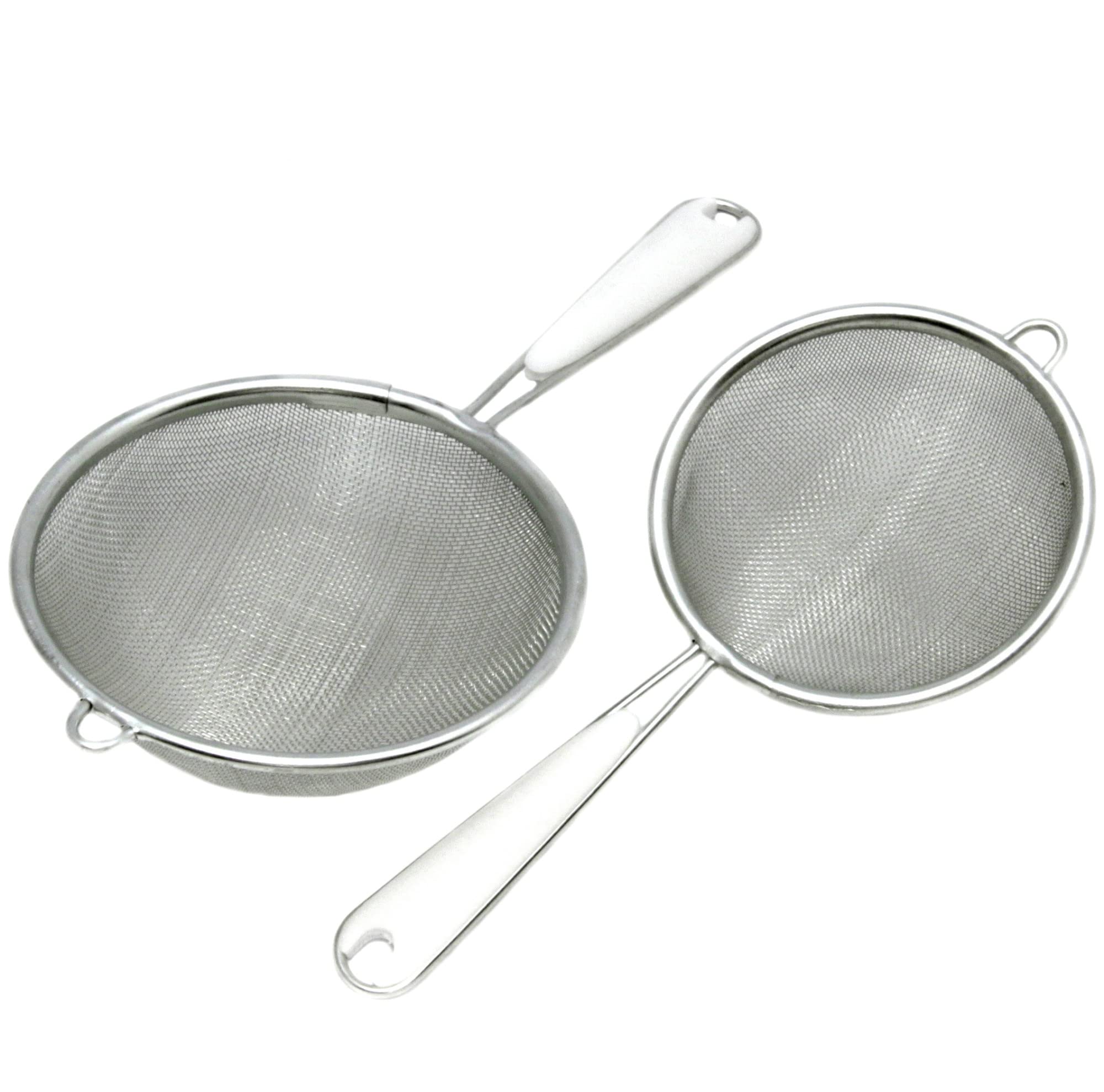 Chef Craft Basic Mesh Strainer, 3 And 4 Inch, 2 Piece Set, Stainless Steel