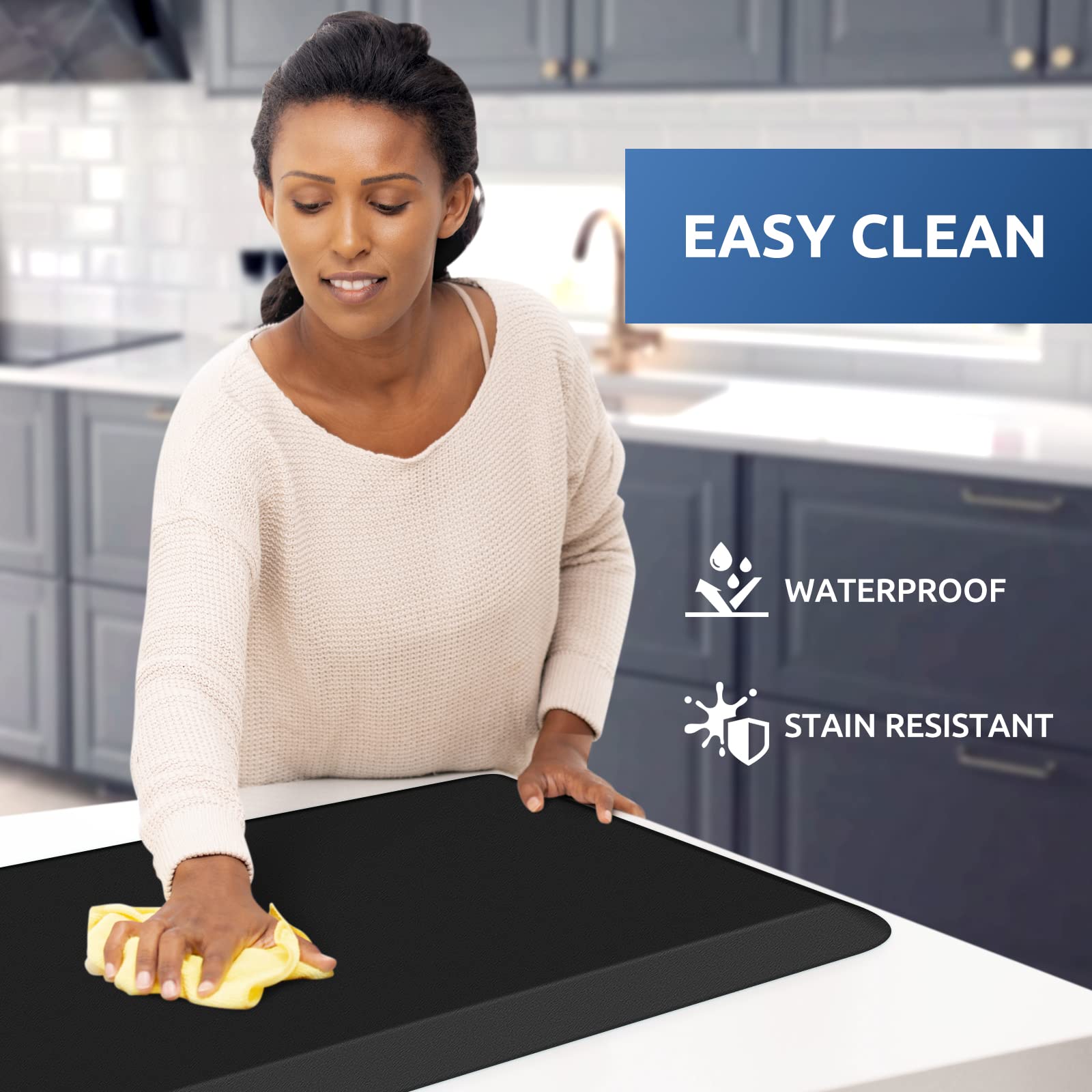 Kitchenclouds Kitchen Mat Cushioned Anti Fatigue Kitchen Rug Non Slip Standing Mat Comfort Floor Mats For Sink Office (17.3''X39