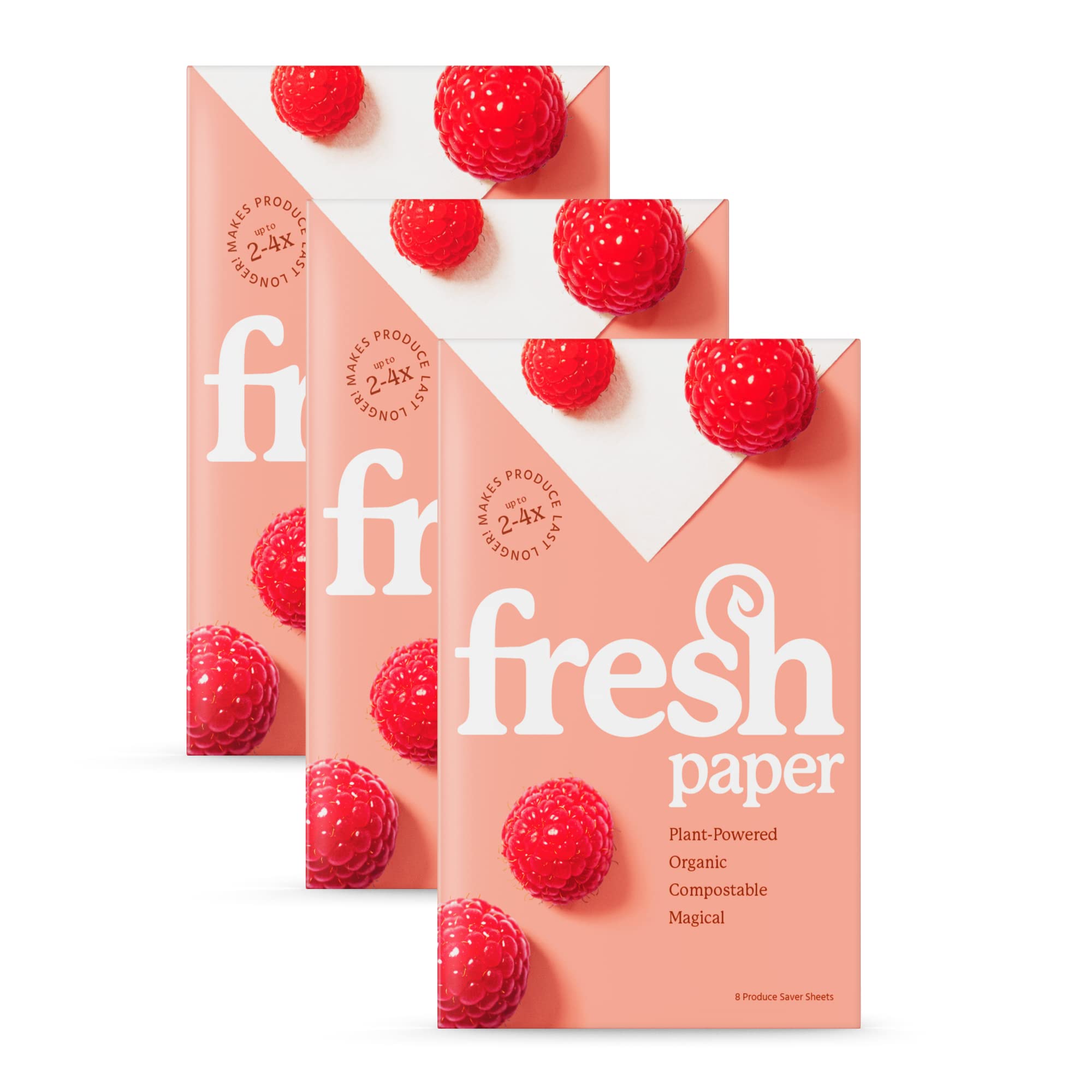 THE FRESHGLOW CO FRESHPAPER Keeps Fruits & Vegetables Fresh for 2-4x Longer, 24 Reusable Food Saver Sheets for Produce (3 Packs)