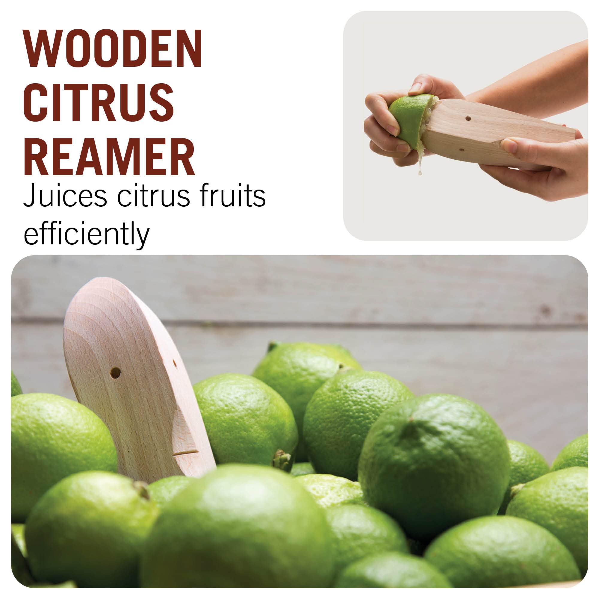 Citrus Reamer Made Of Wood / For Juicing Lemons, Limes & Oranges Manually / Ergonomic, Minimalist Design Adds Beauty To Your Kit