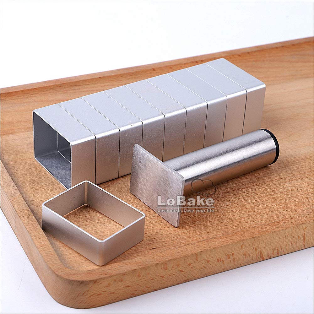 Lobake Rectangle Shape Aluminium Pineapple Cake Mold Stainless Steel Pressing Stamp Mooncake Mould Fondant Cookie Biscuit Molds