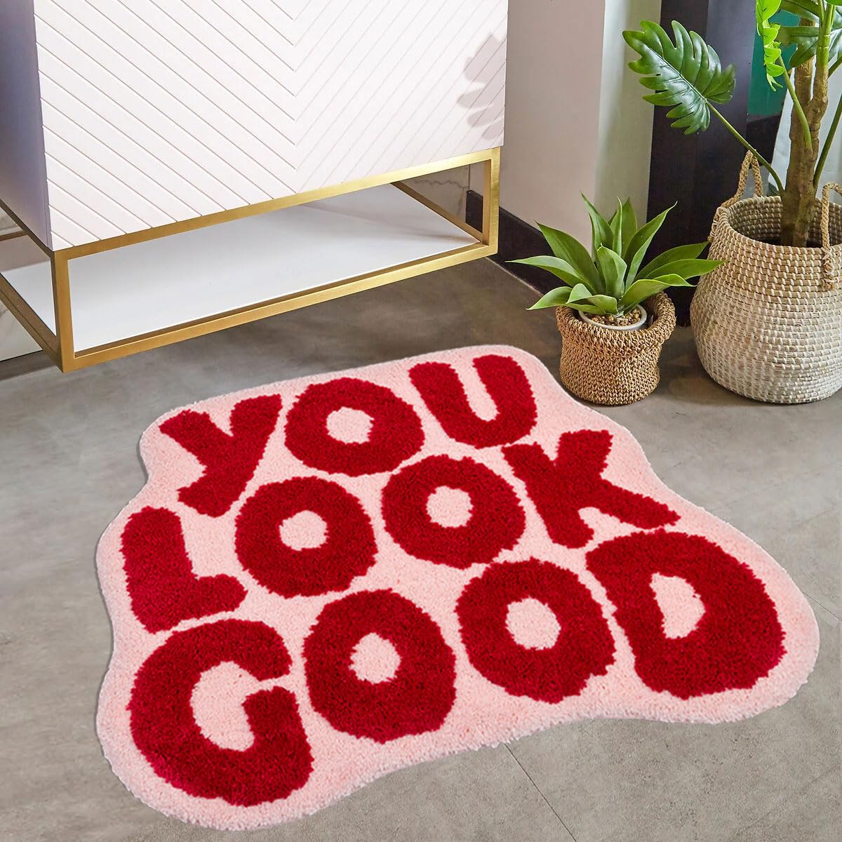 Urtlmaji You Look Good Bath Mat Bathroom Rugs Funny Cute Bath Rugs Non Slip Microfiber Plush Preppy Small Cool Shower Rug Washab