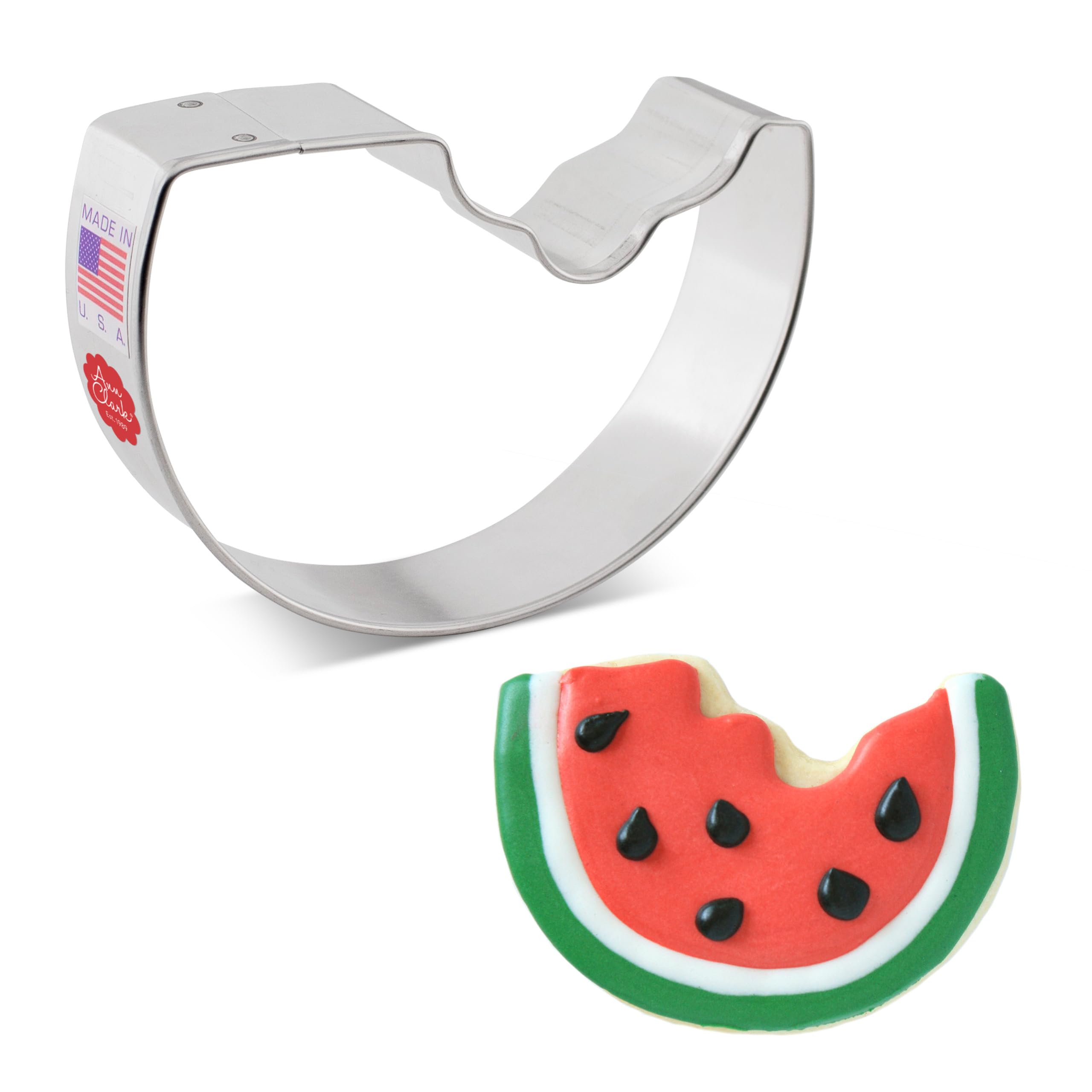 Watermelon Cookie Cutter, 3.75'' Made In Usa By Ann Clark