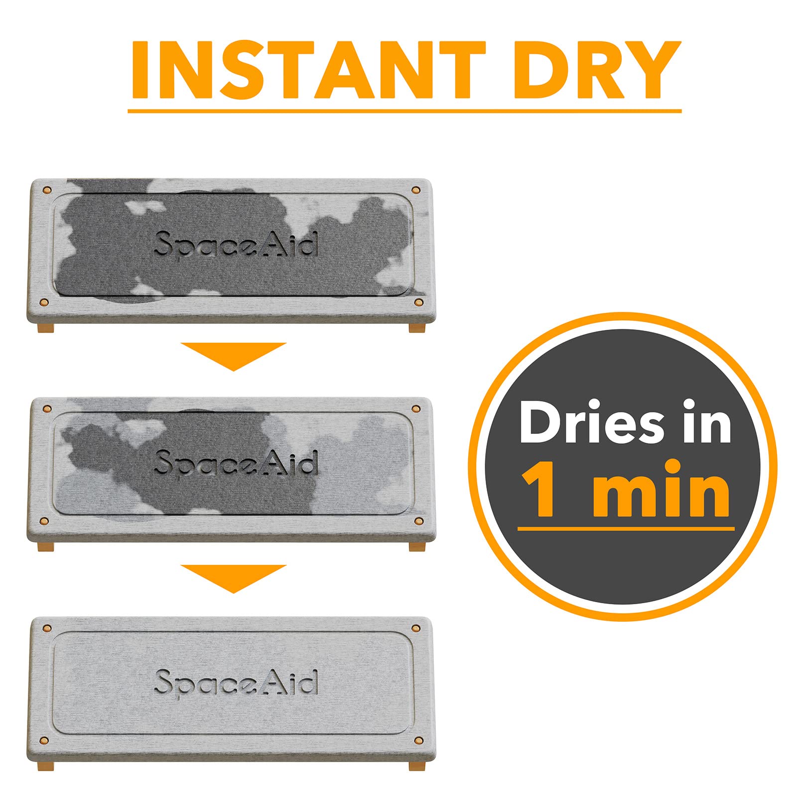 Spaceaid Dryingneat Sink Organizer, Instant Dry Sink Caddy Organizers, Kitchen Sponge Soap Holder Dispenser, Countertop Fast Dry