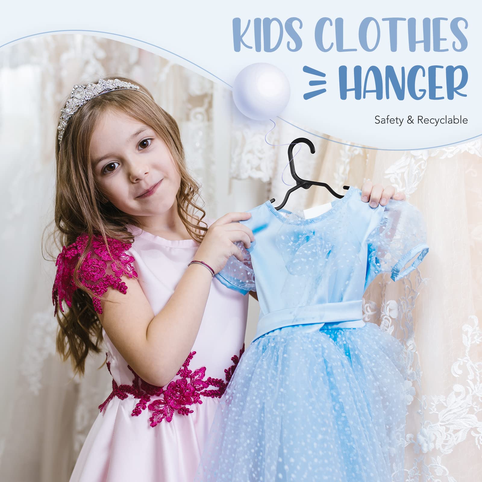 House Day Plastic Baby Hangers For Closet 60 Pack, Durable Plastic Kids Hangers For Baby Clothes, Thin & Compact Childrens Hange