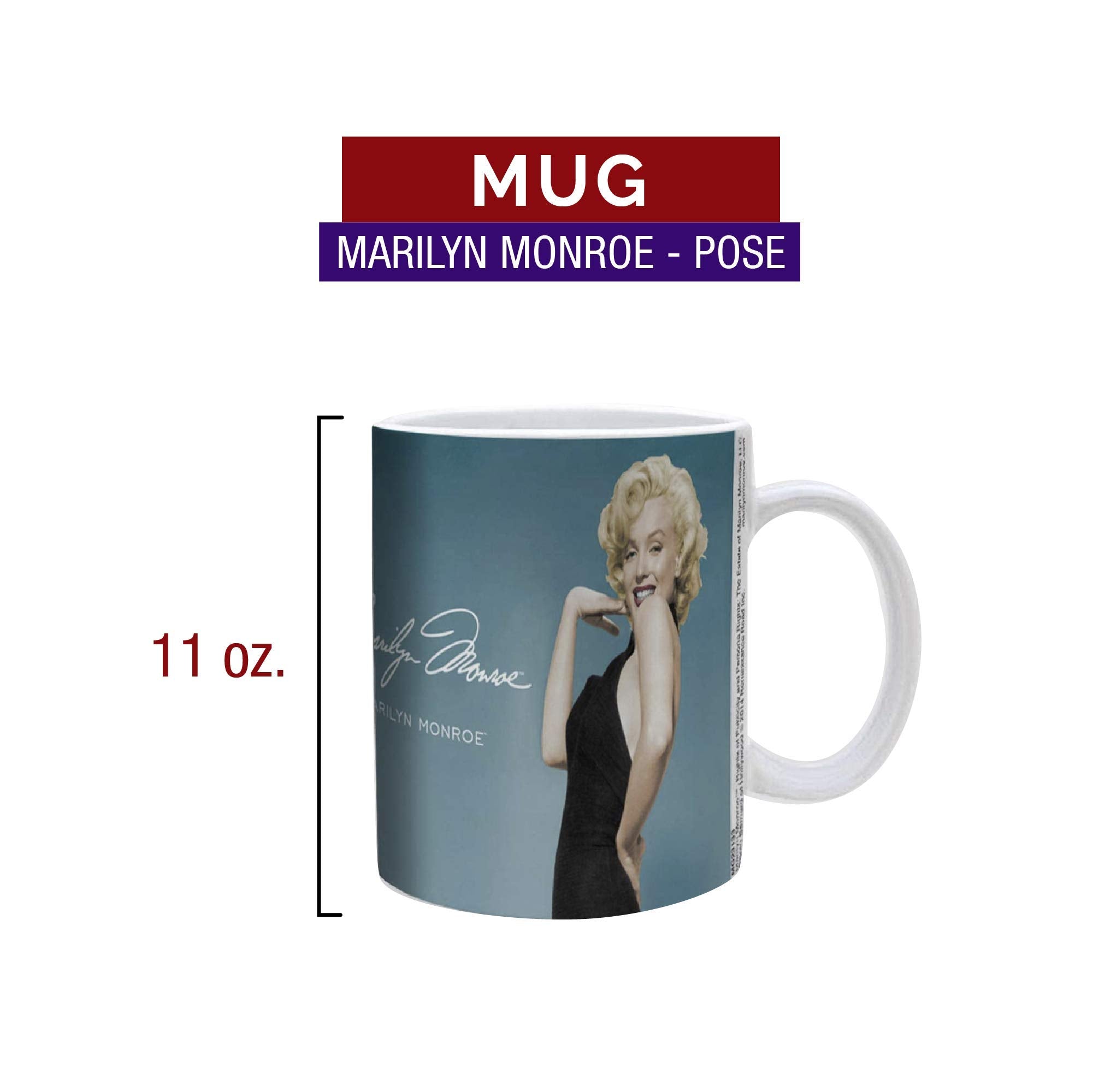 Pyramid America Marilyn Monroe Coffee Mug - Marilyn Monroe Pose Mug - 11 oz. Unique Ceramic Cup for Coffee, Cocoa & Tea Drinkers
