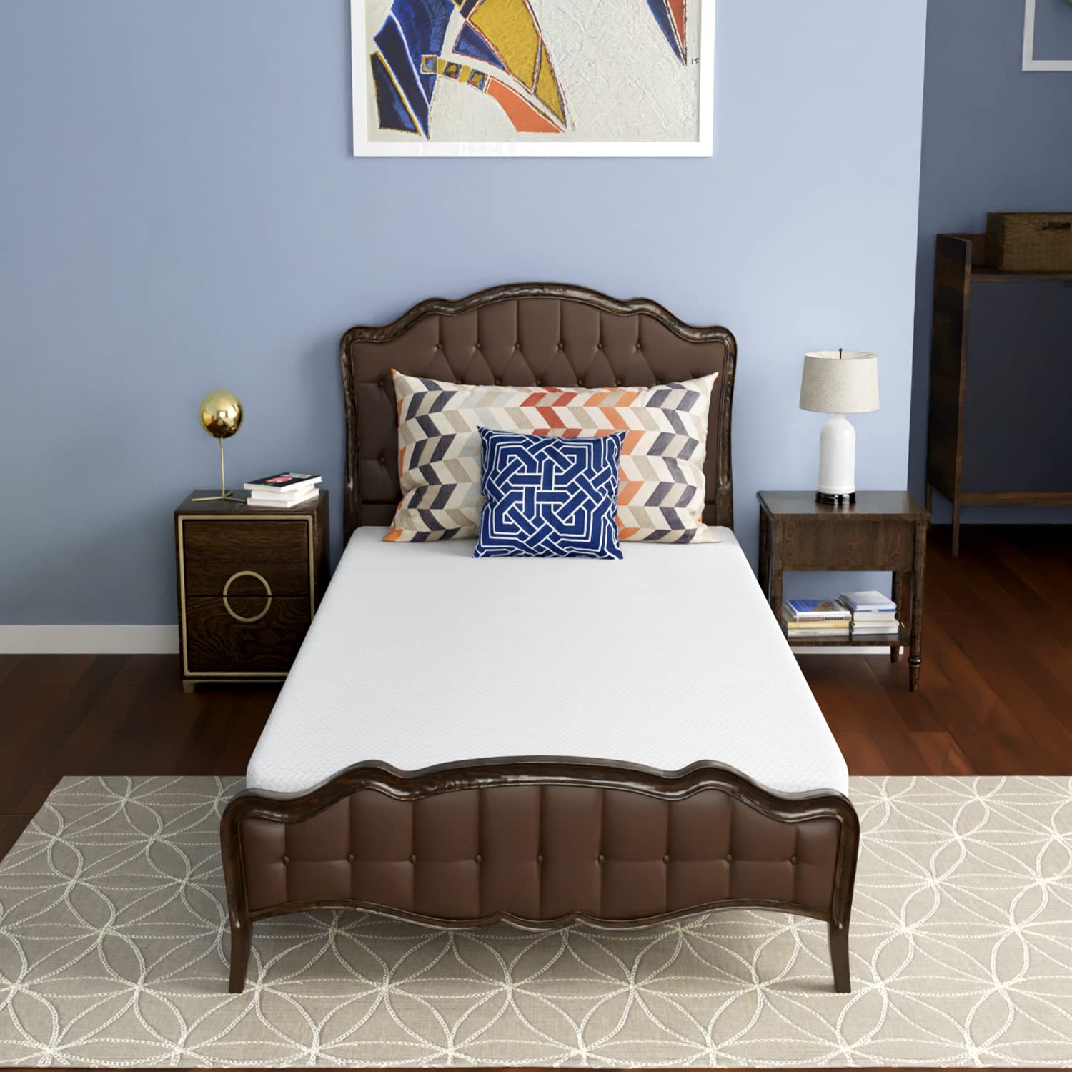 Paylesshere 6 Inch Twin Green Tea Cooling Gel Memory Foam Mattress Twin Size In A Box,Medium-Firm,Pressure Relief&Temperature Re