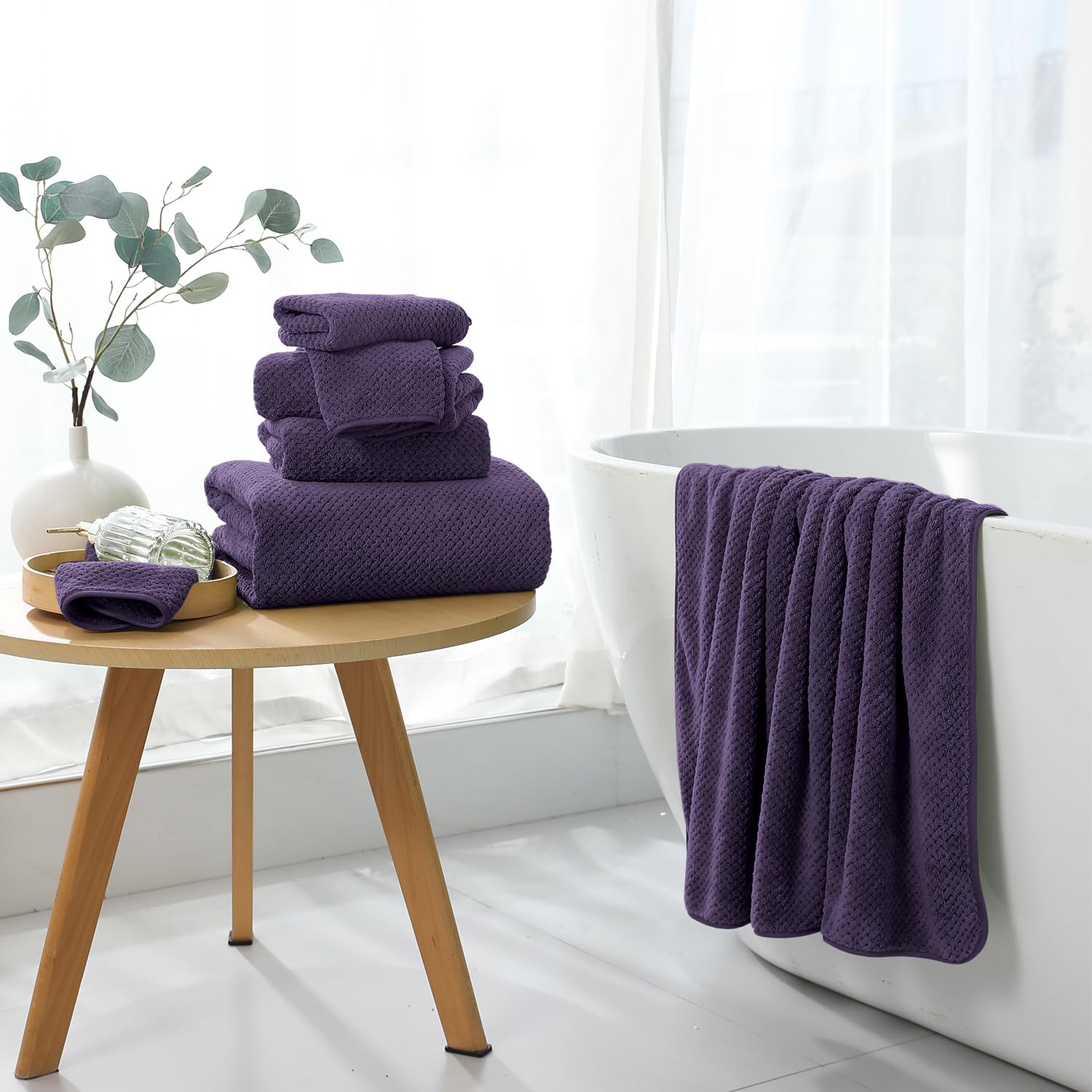 Maggea Extra Large Bath Towel Set Of 4 (35''X70''),Oversized Bath Sheet Super Soft Highly Absorbent Jumbo Bathroom Towel Set Mic