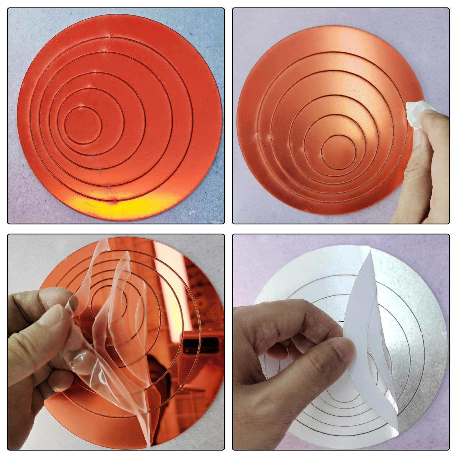 24 Pcs Round Acrylic Mirror Stickers Wall Decor Decals, Removable Diy Self-Adhesive Circle Wall Art Decals Home Decor For Living