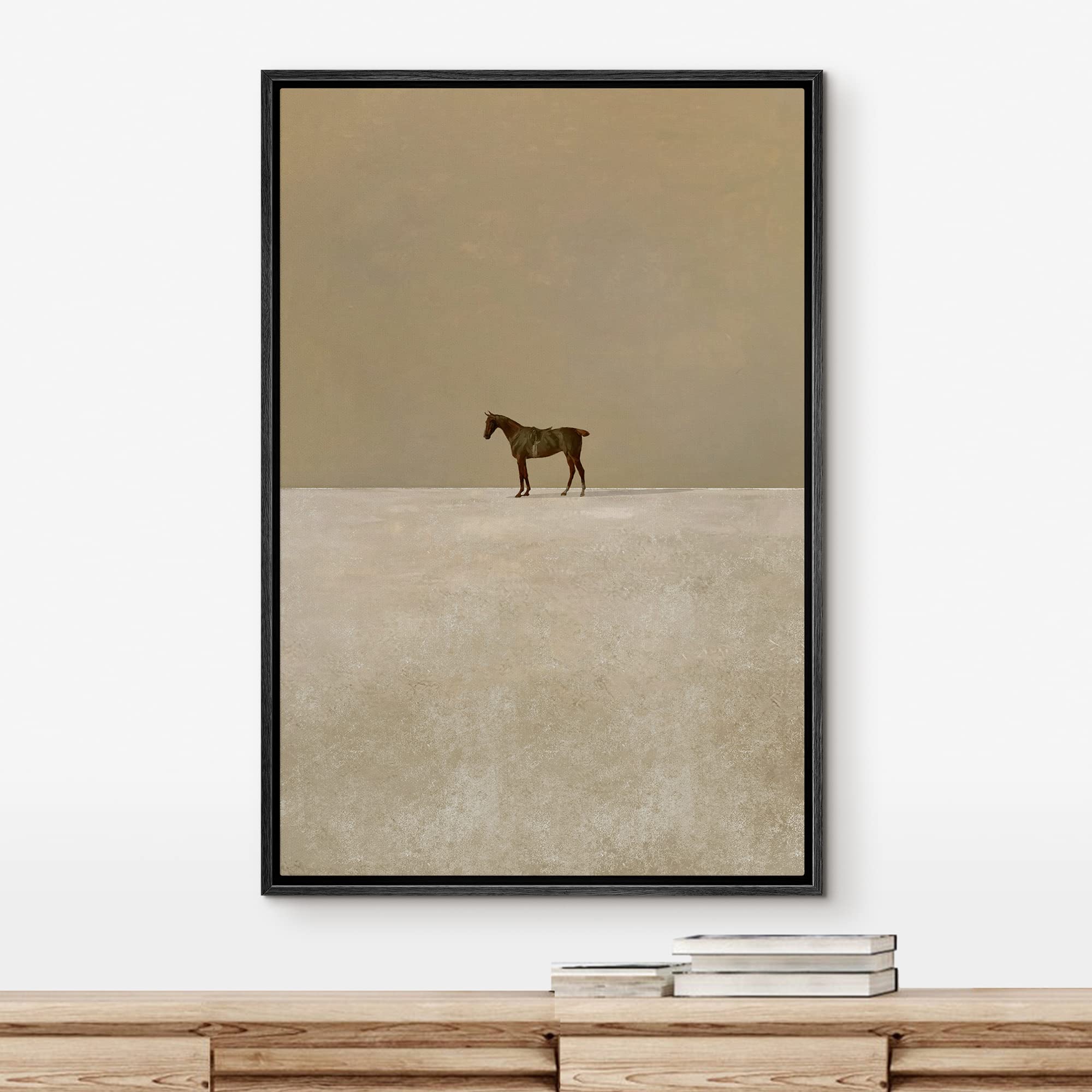 Idea4Wall Framed Canvas Print Wall Art Girls Bedroom Decor Trendy Horse Portrait Posters Animals Illustrations Modern Art Rustic