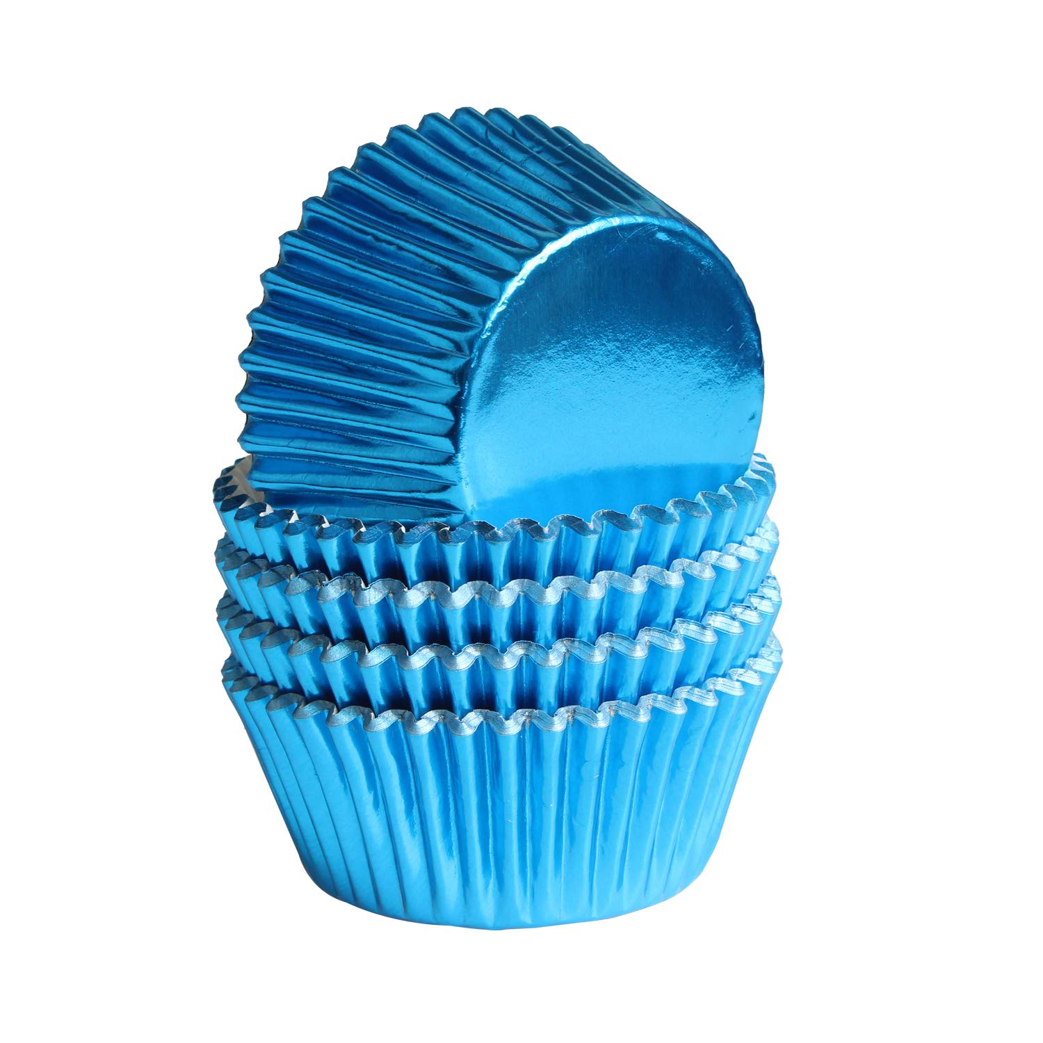Blue-Foil Cupcake-Liners Paper-Baking-Cupcake,For Different Parties, Weddings,Standard Sized(Pack Of 100)