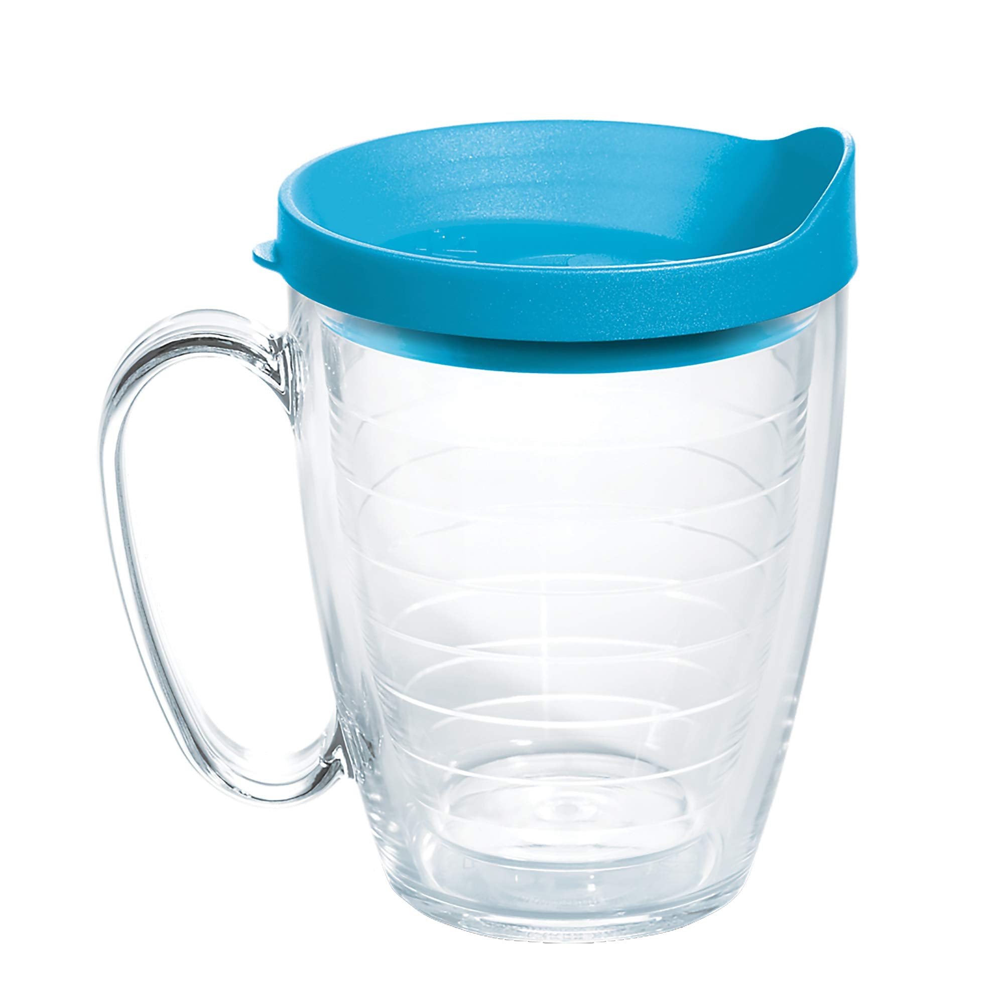 Tervis Clear & Colorful Lidded Made In Usa Double Walled Insulated Tumbler Travel Cup Keeps Drinks Cold & Hot, 16Oz Mug, Turquoi