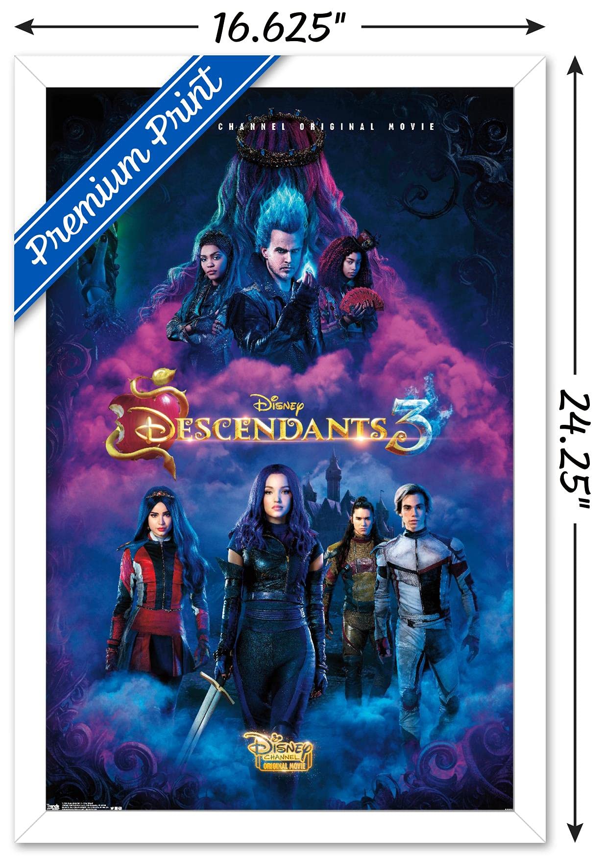 Trends International Disney Descendants 3 - One Sheet Wall Poster, 14.725'' X 22.375'', White Framed Version