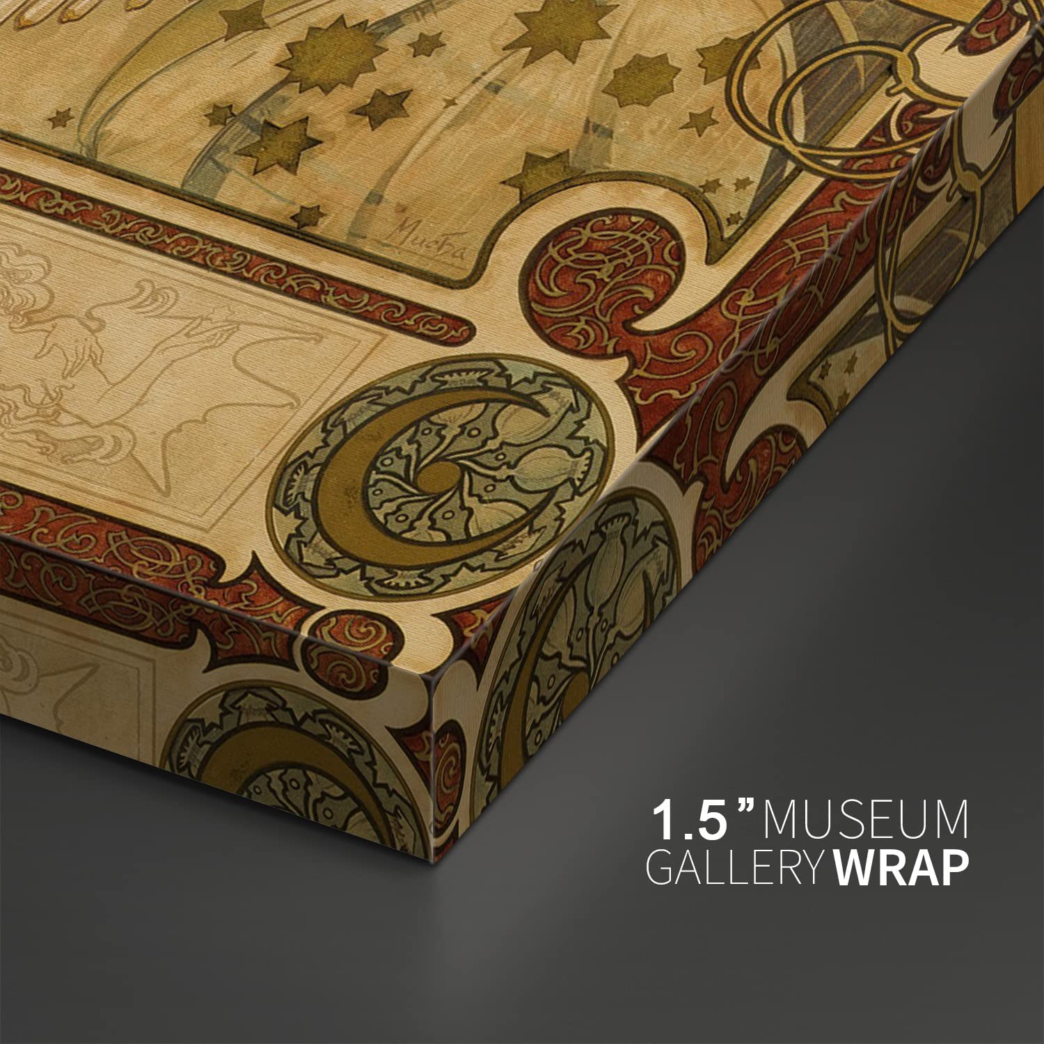 Artprints1Stop Canvas Print Wall Art - Classic Poster Zodiac By Alphonse Mucha - 24X36 Inches