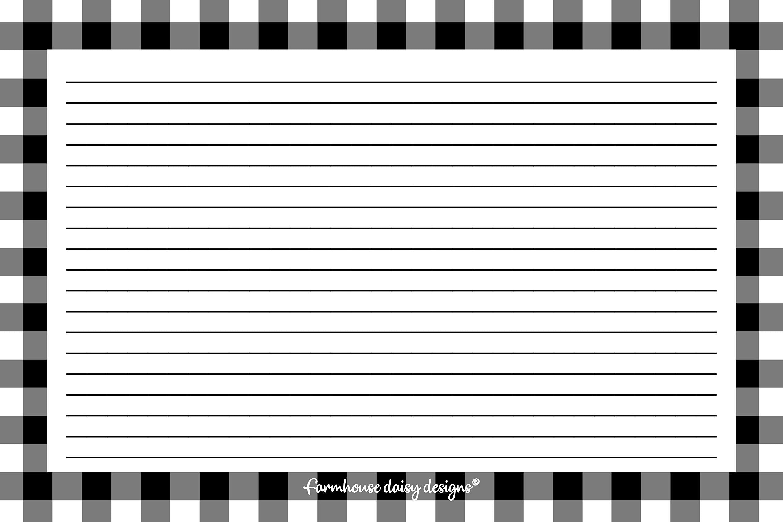 Farmhouse Daisy Designs Buffalo Plaid Decor Old Red Truck Recipe Cards 4X6 Pack Of 50 Double Sided Christmas Holiday Cookie Exch