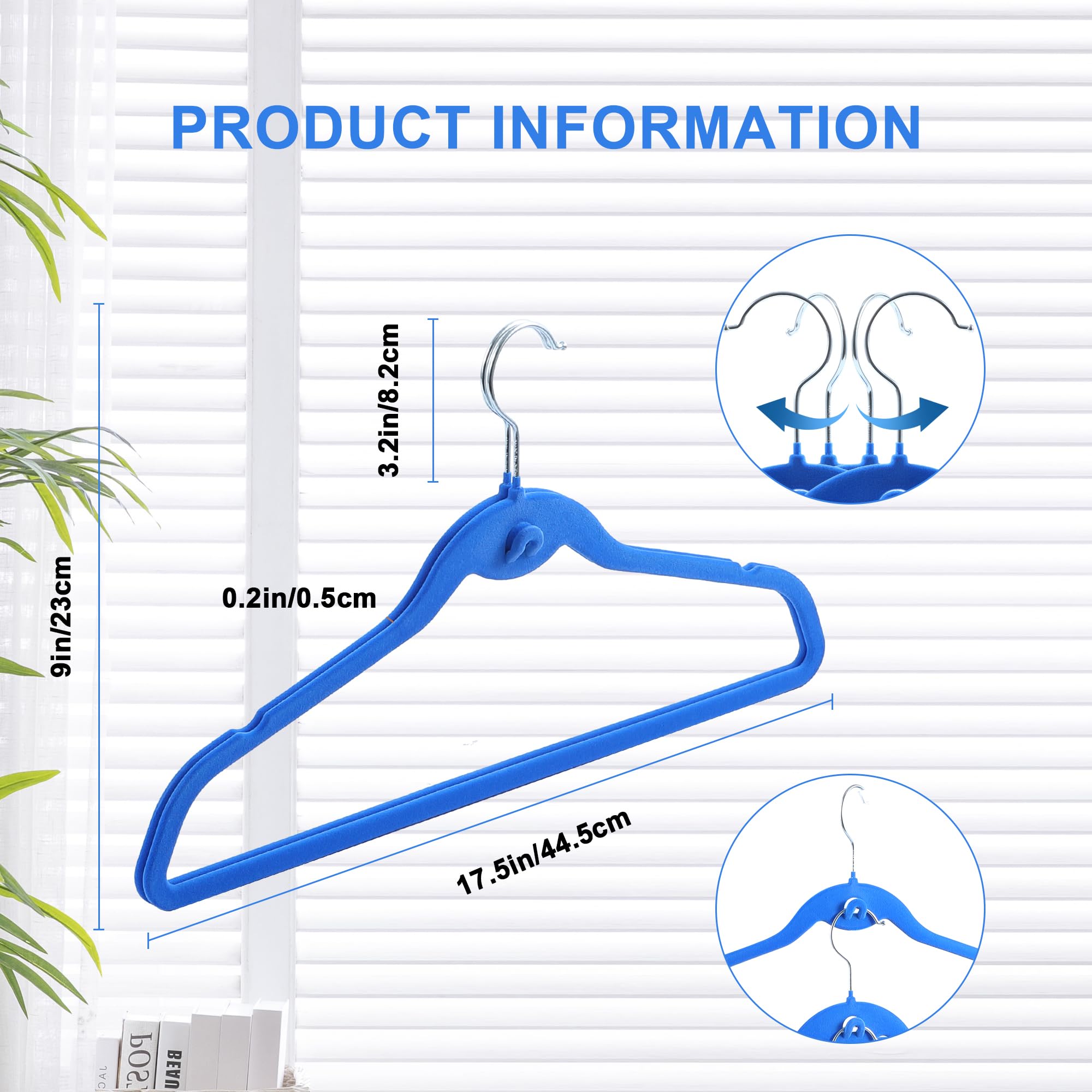 Multi-Color Premium Velvet Hangers With Mini Hooks, Pack Of 50, Non Slip, Space Saving Cascading Clothes Hangers, Rainbow Colors