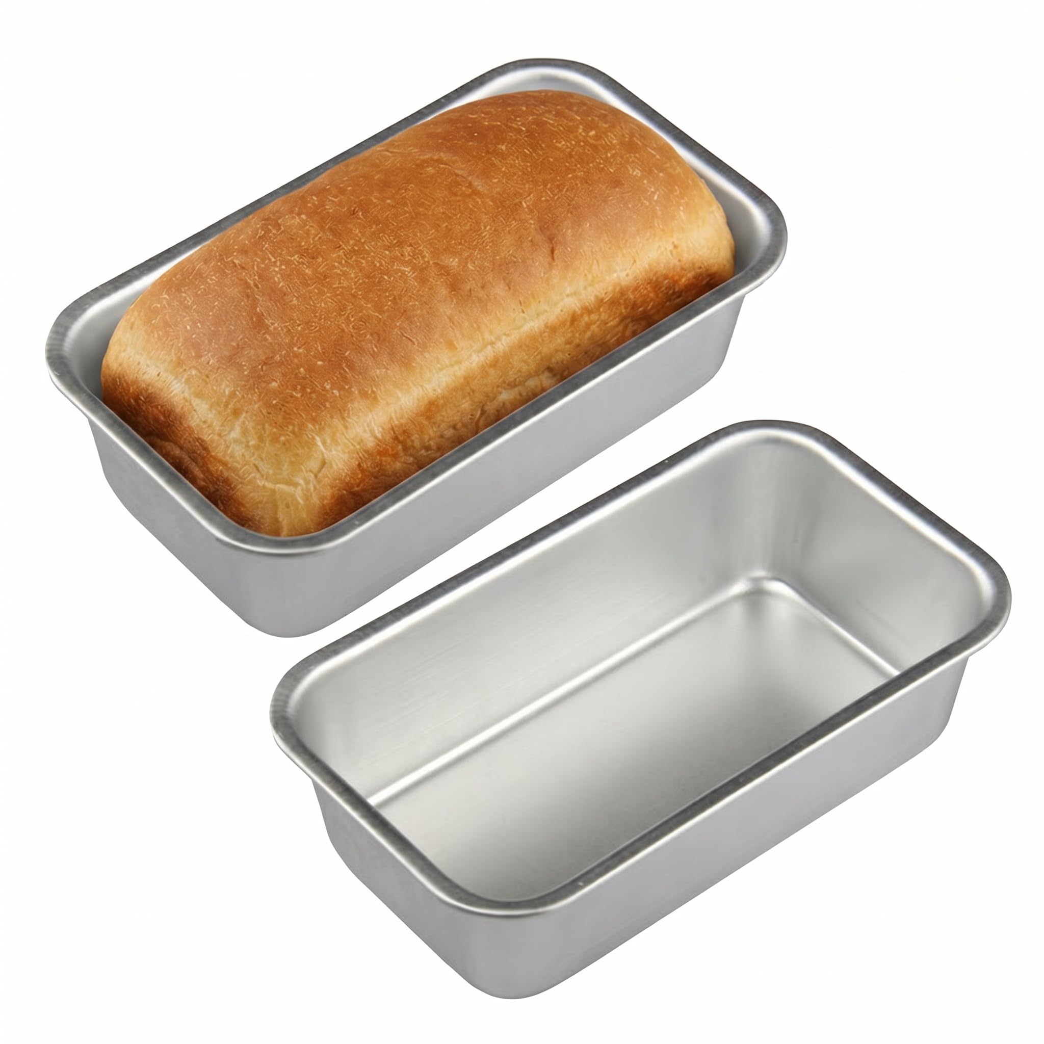 MUCKLILY 2 Pack Mini Loaf Pans Aluminum Alloy Bread Baking Tray for Oven Cake Baking Tray for Home Kitchen 4.72 X 2.75 X 1.49 in