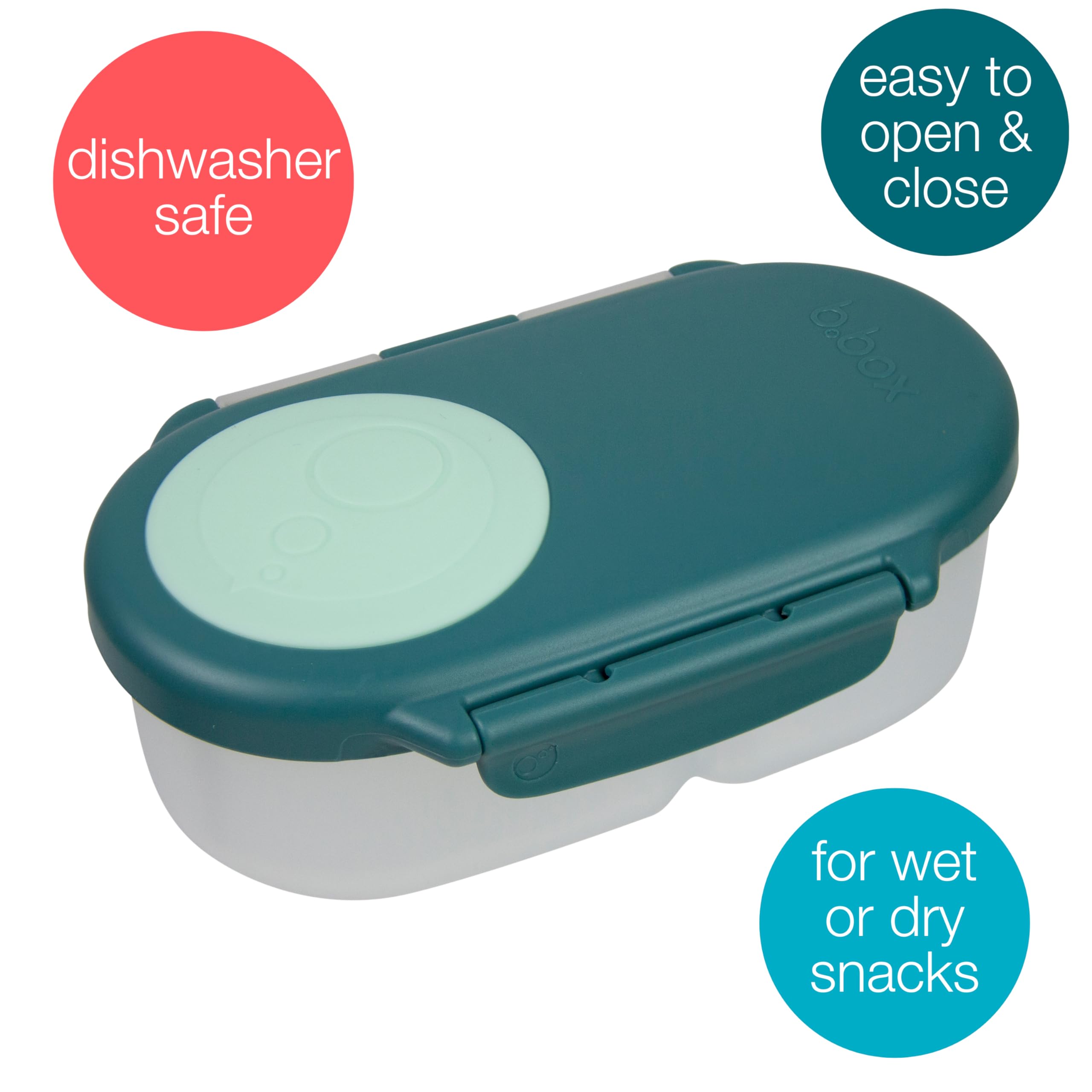 B.Box Snack Box For Kids & Toddlers: 2 Compartment Containers, Mini Bento Lunch Box. Leak Proof, Bpa Free. Ages 4 Months+ (Emera