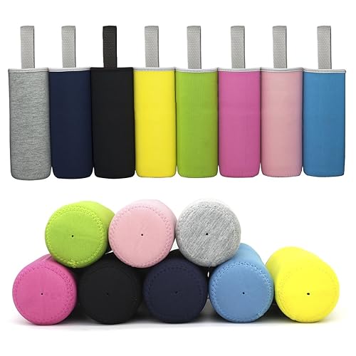 Kvvdi 8 Pack 12 oz - 18 oz Neoprene Water Bottle Sleeve 16.9 oz Insulated Glass Drink Bottle Cover